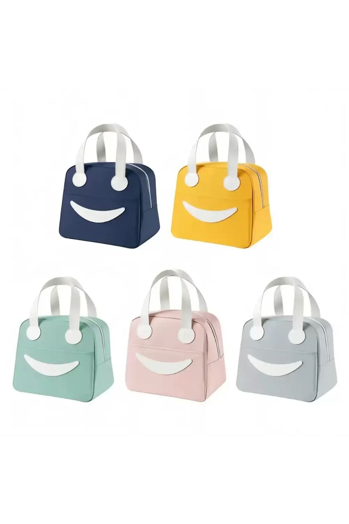 Generic-Women’s & Kids Reusable Smiley Insulated Thermal Lunch Bag – Multiple Colors, Random Selection 8