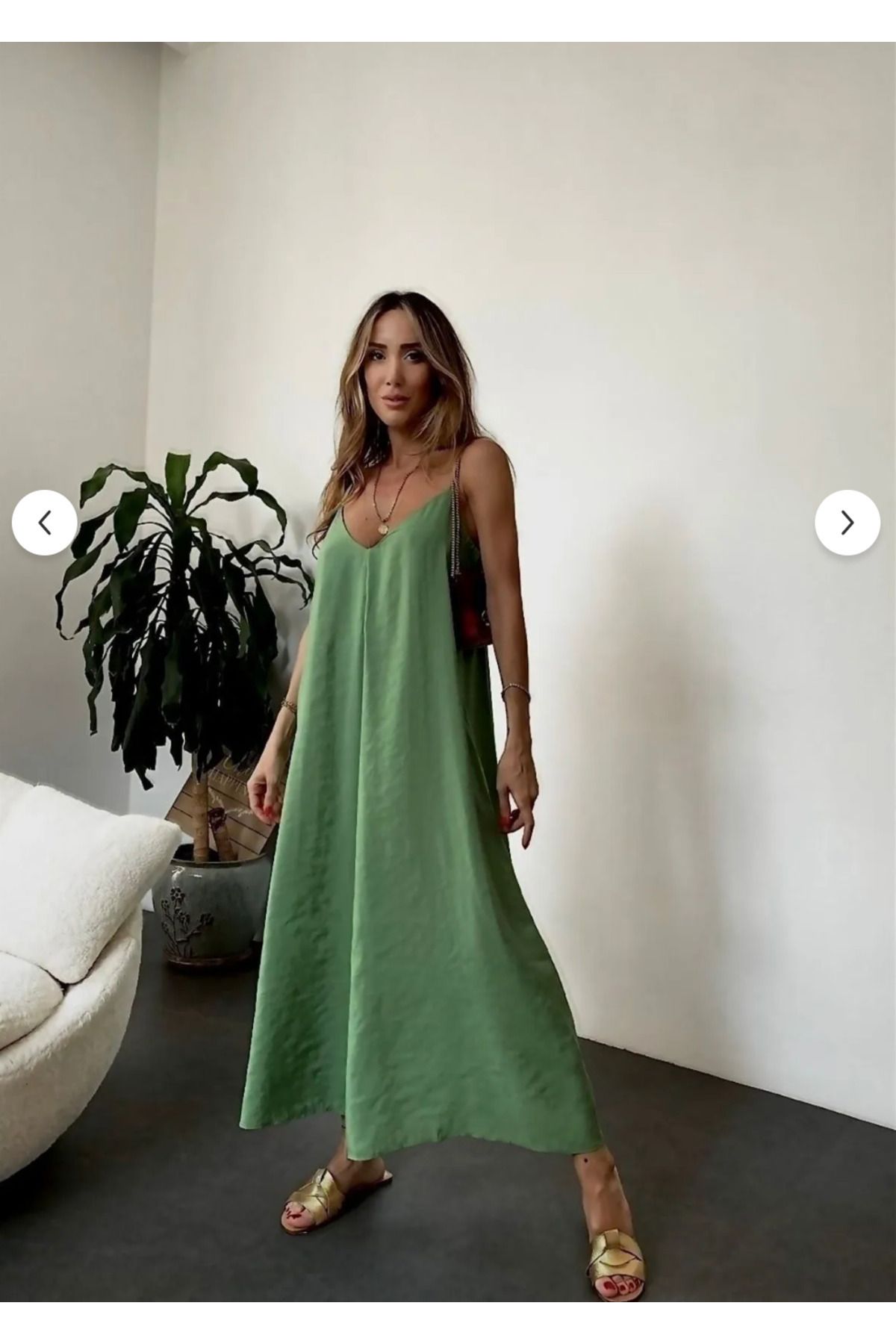 Zikuv Giyim ve Moda Tasarım-Midi Length Full Lycra Dress with Adjustable Strap 2