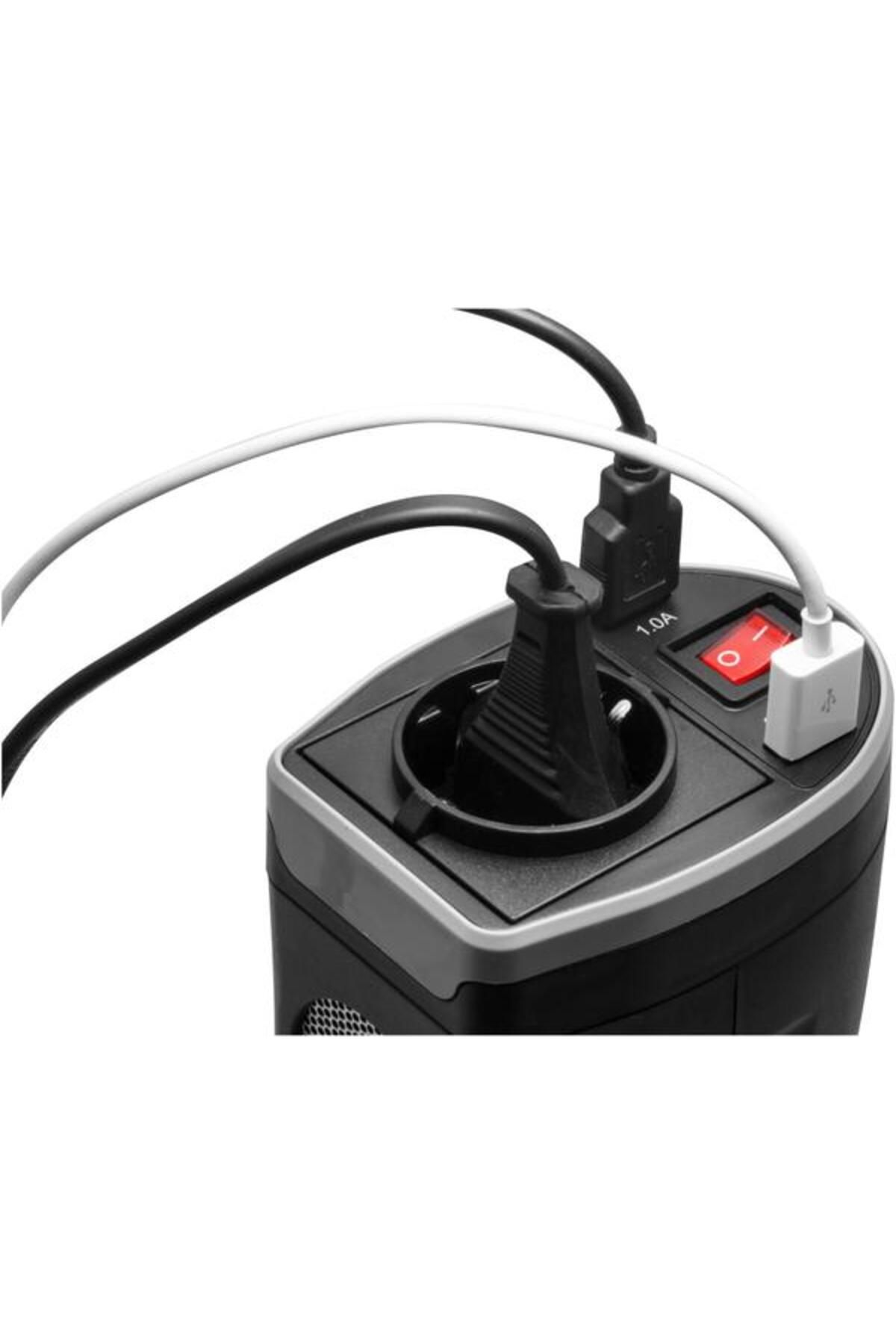 Technaxx-TE13 Power Inverter, 200W, 12V Input, 230V Output, 2xUSB-A, 20A Fuse (Black) 4