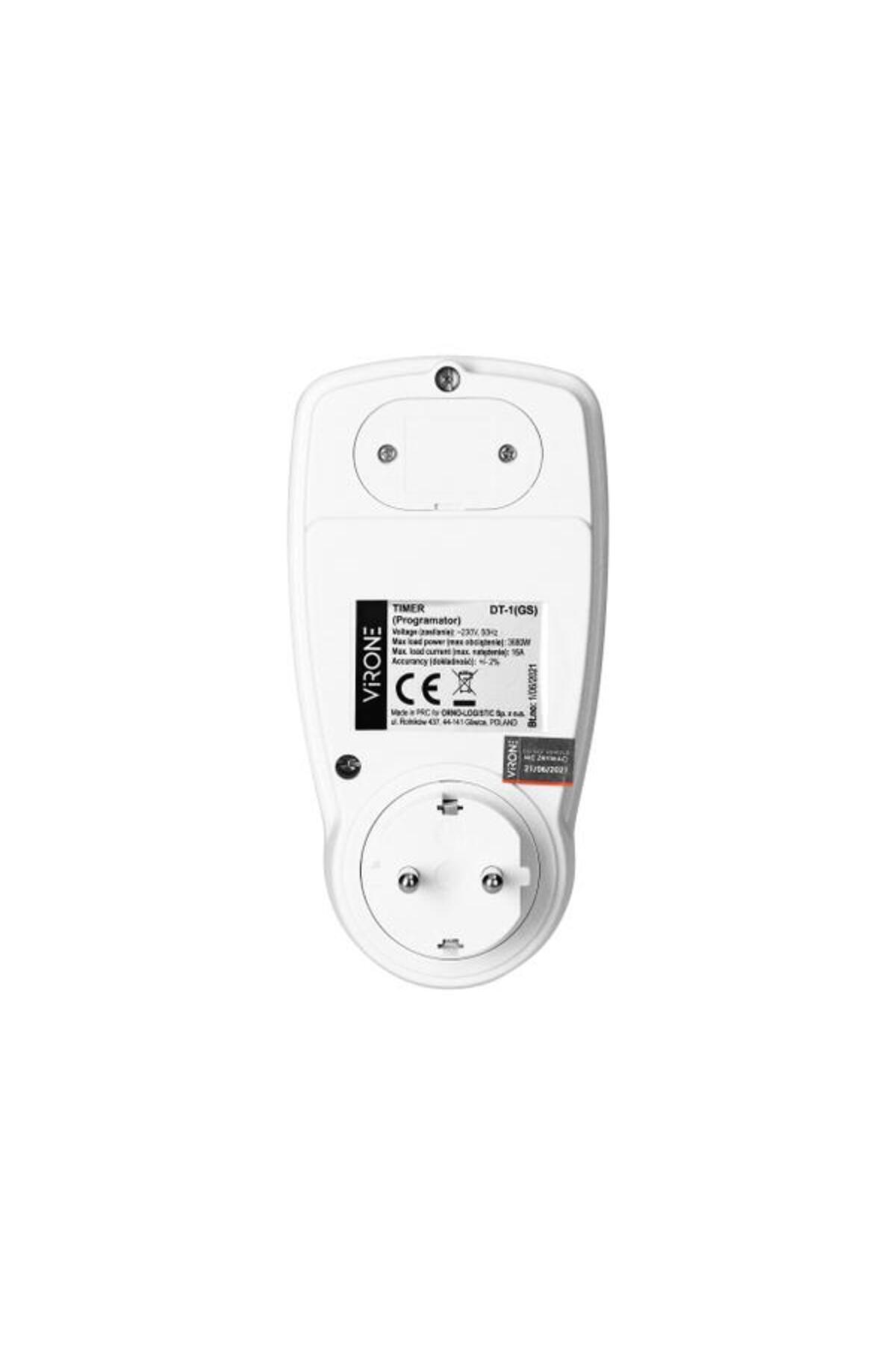 Virone-Programmable Socket DT-1(GS), schuko, 230 V, 16 A, 3680 W, 12/24 hours, IP 20, 16 programs, s 4