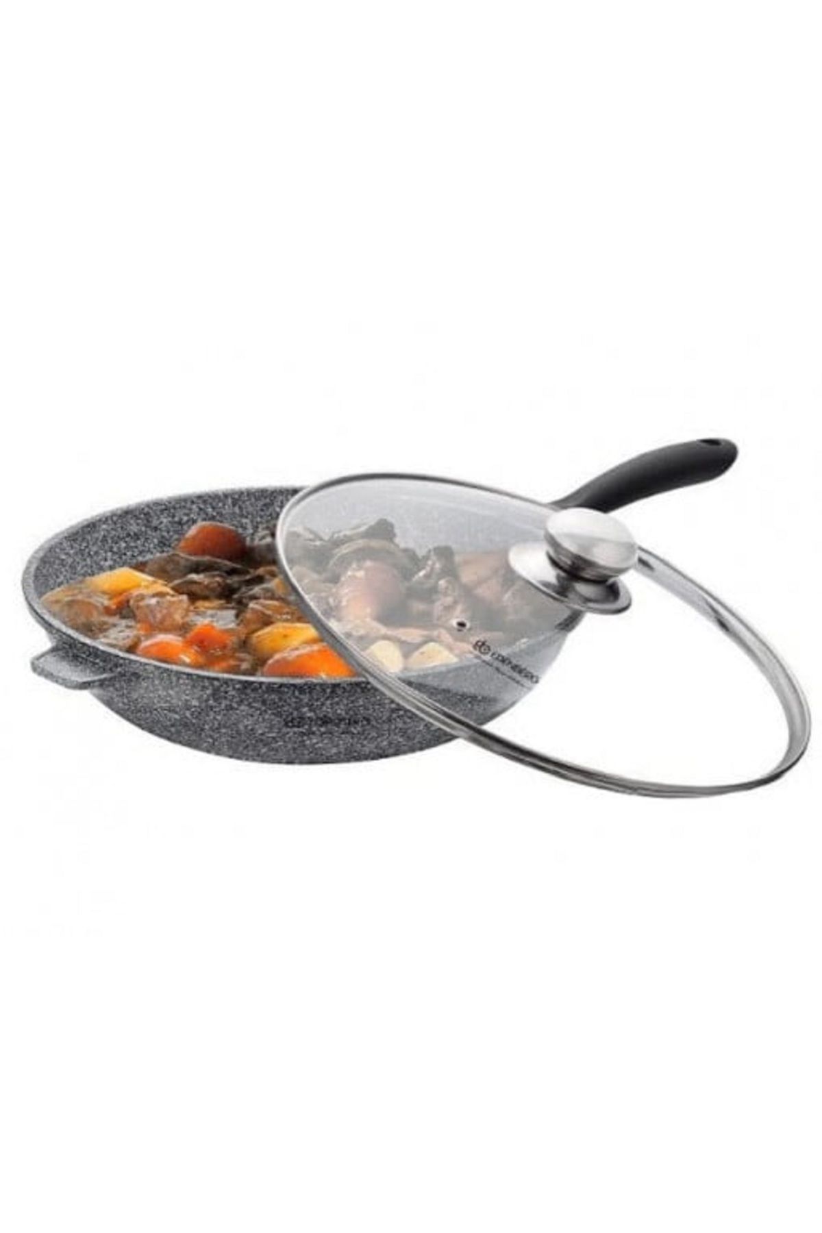 EDENBERG-Frying pan with lid with granite coating, diameter 24 cm, 3