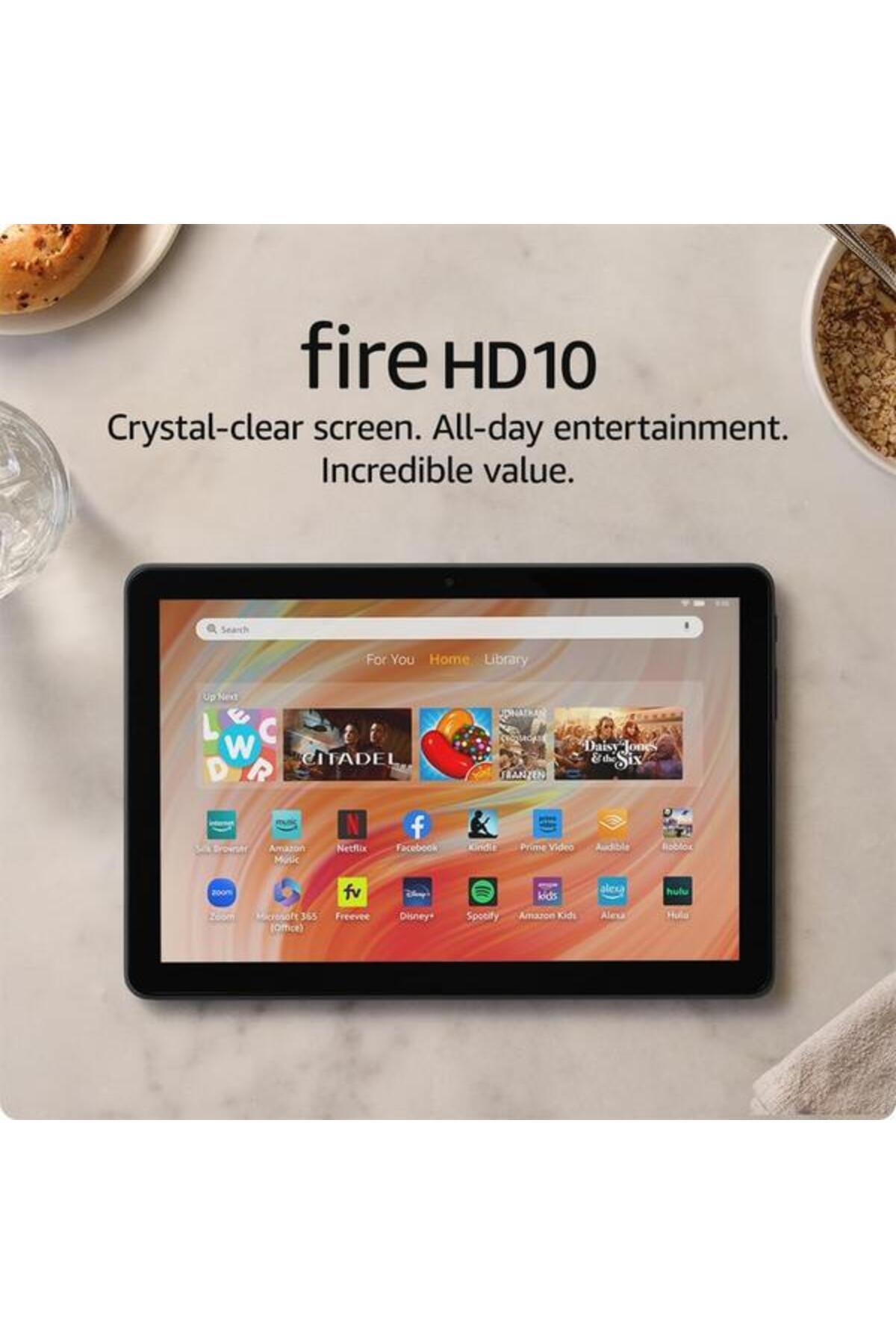 Amazon-Fire HD 10 (2023), ARM Cortex Octa-Core, 10.1" FHD, 3GB RAM, 32GB Storage, 5MP, Wi-Fi, Fire O 2