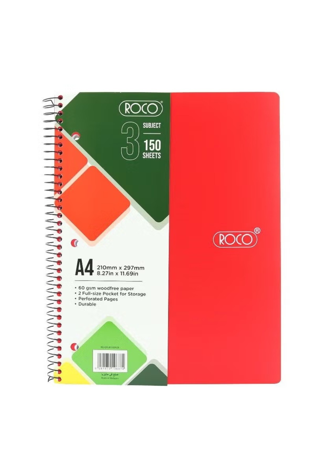 Roco-Neon Glow A4150 Notebook – A4, 150 Single-Ruled Sheets for Bold Writing 1