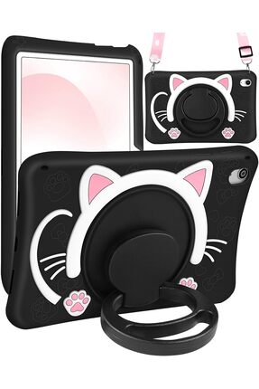 TEKNETSTORE Xiaomi Redmi Pad Se 11 inç Uyumlu Siyah Kedi Çocuk Kılıfı Askılı ...