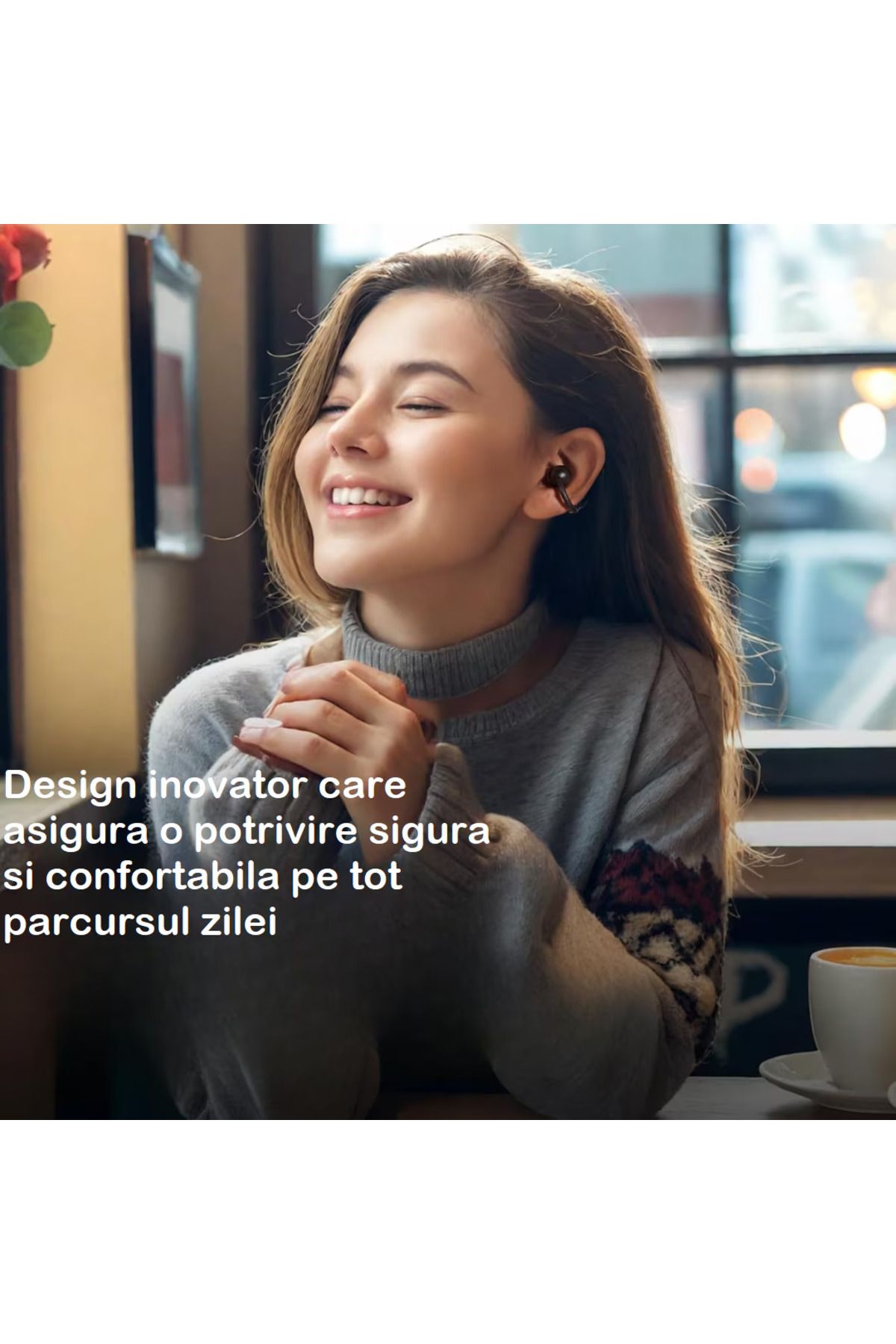 Smart Vibe-TOZO® OpenRhyme - Casti Open Ear Clip, Bluetooth 5.4, Hybrid Adaptive Noise Cancelling, 40 h, Black 6
