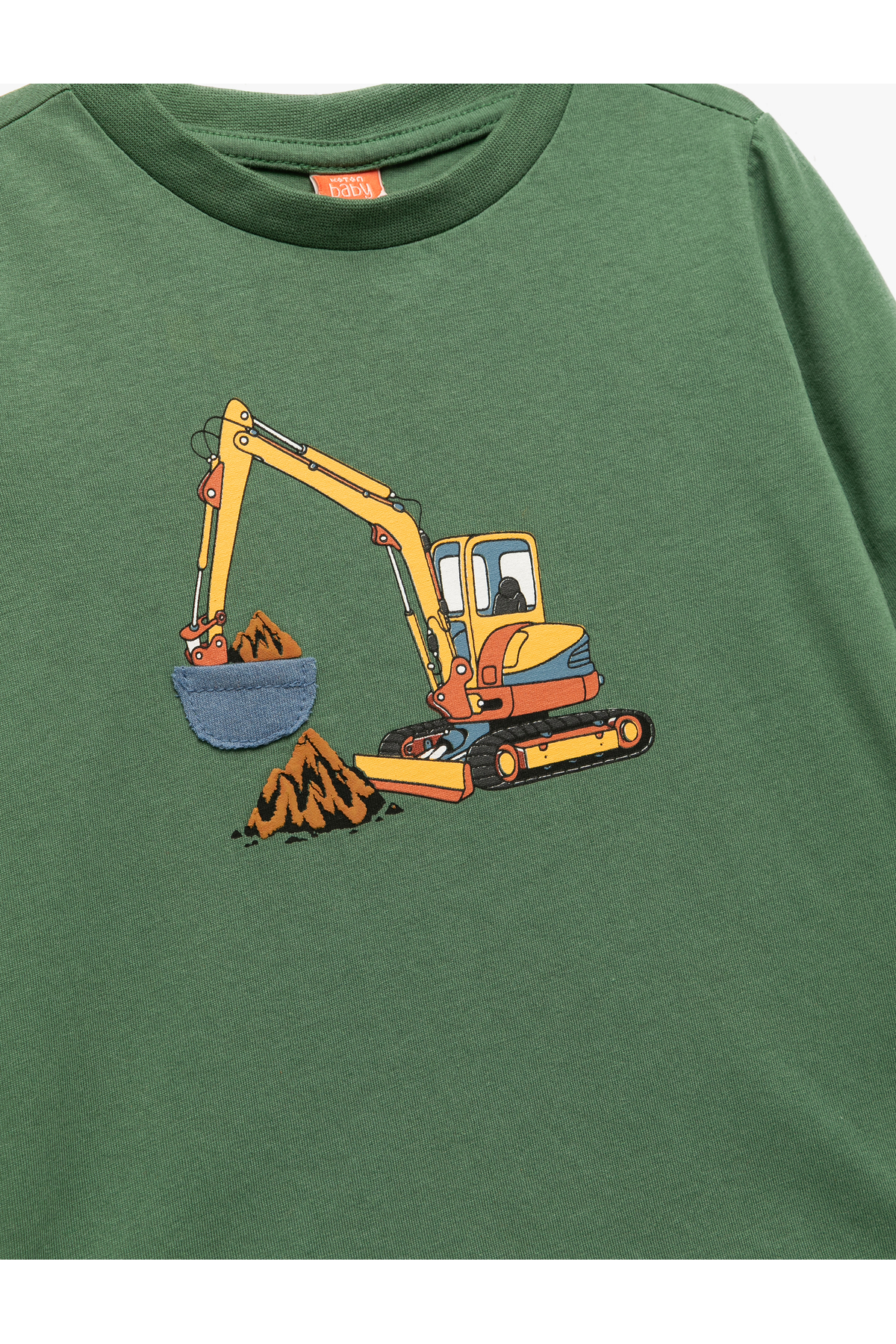 Koton Uzun Kollu Bisiklet Yaka Baskılı Pamuklu Tişört fotoğrafı 3 (önizleme)