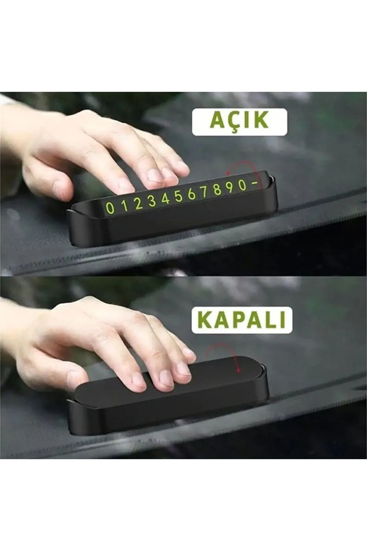 Laviera-In-Car Phosphorescent Number Counter Open-Close - Parking Lot Phone Card - Vehicle Phone Number Counter 3