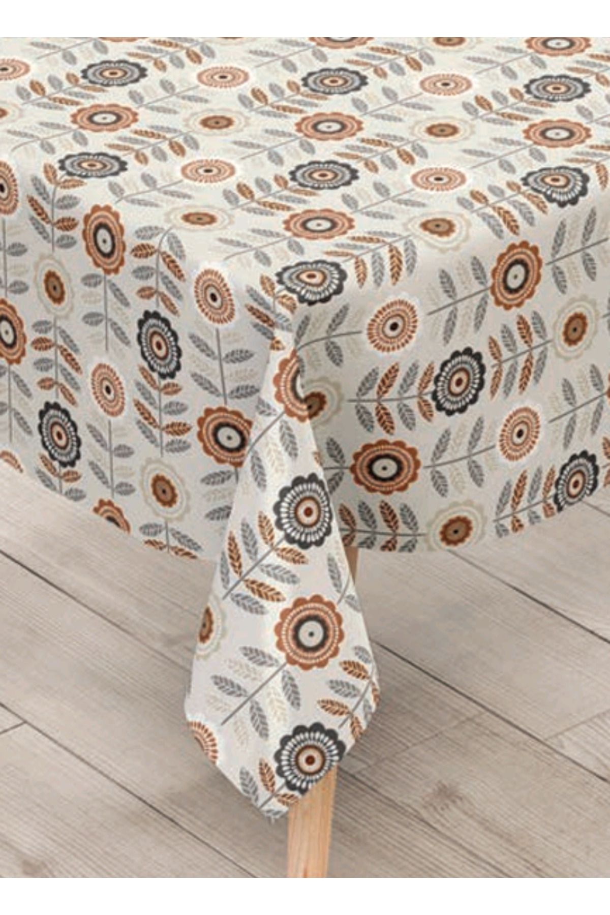 Blue Home-Table Cloth Fiber Lined Pvc Non-Slip Stain Resistant Erasable Mirella Pattern Color No: 121 a 2