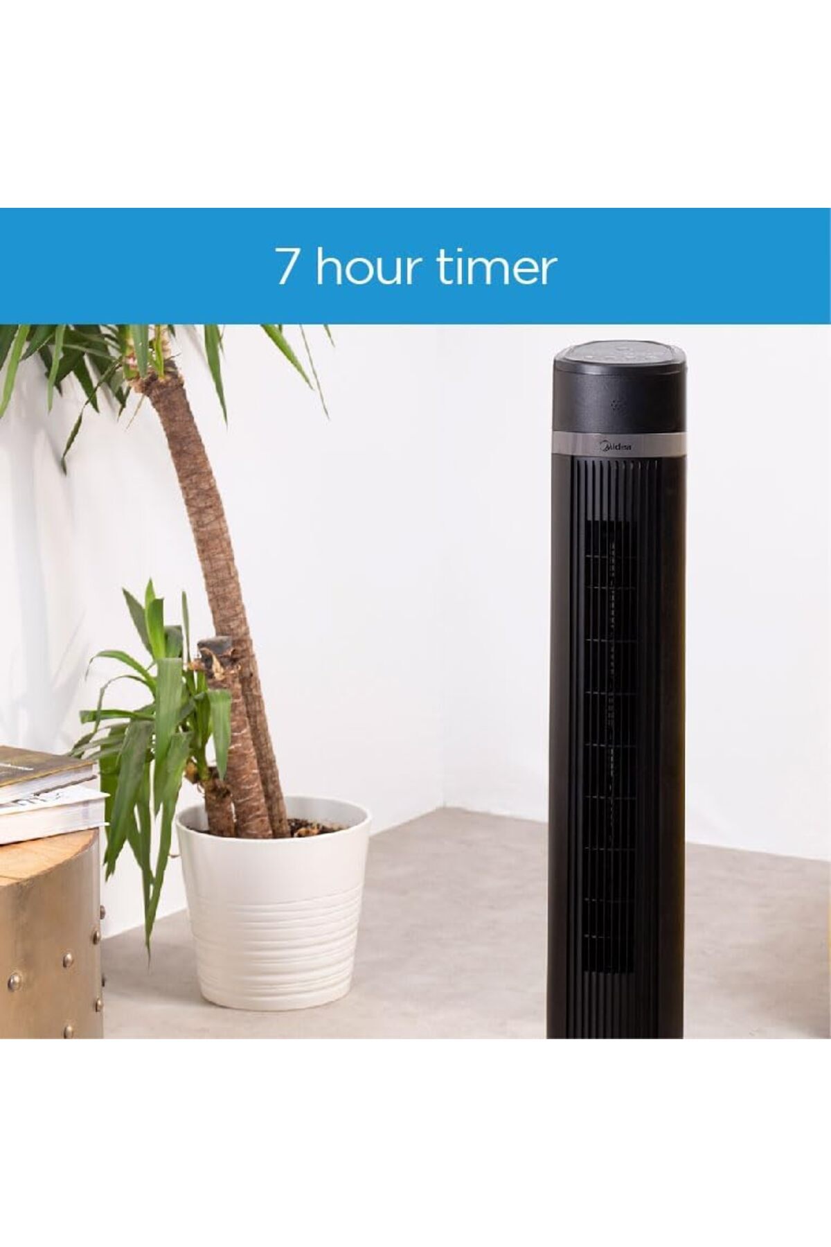 Midea-Tower Fan with Multifunction Remote Control, 3 Wind Modes 4