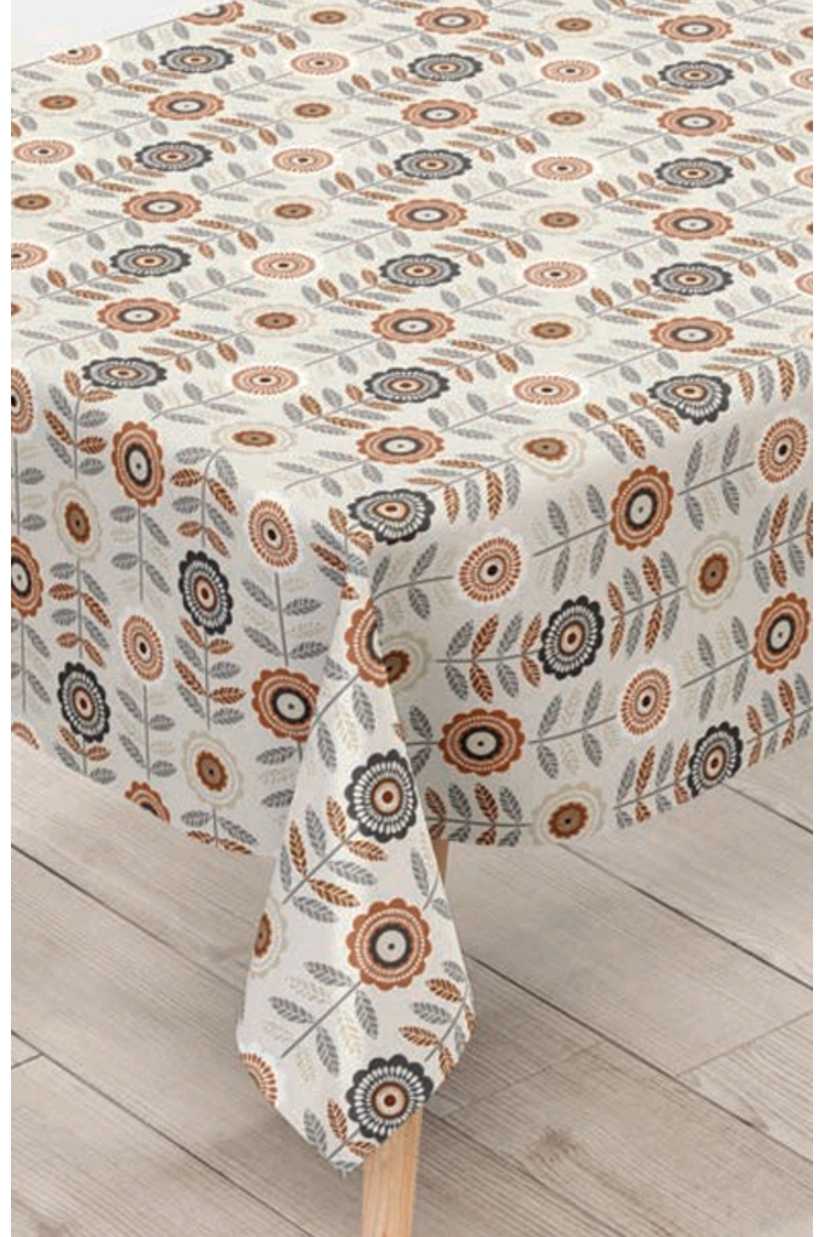 Blue Home-Table Cloth Fiber Lined Pvc Non-Slip Stain Resistant Erasable Mirella Pattern Color No: 121 a 1