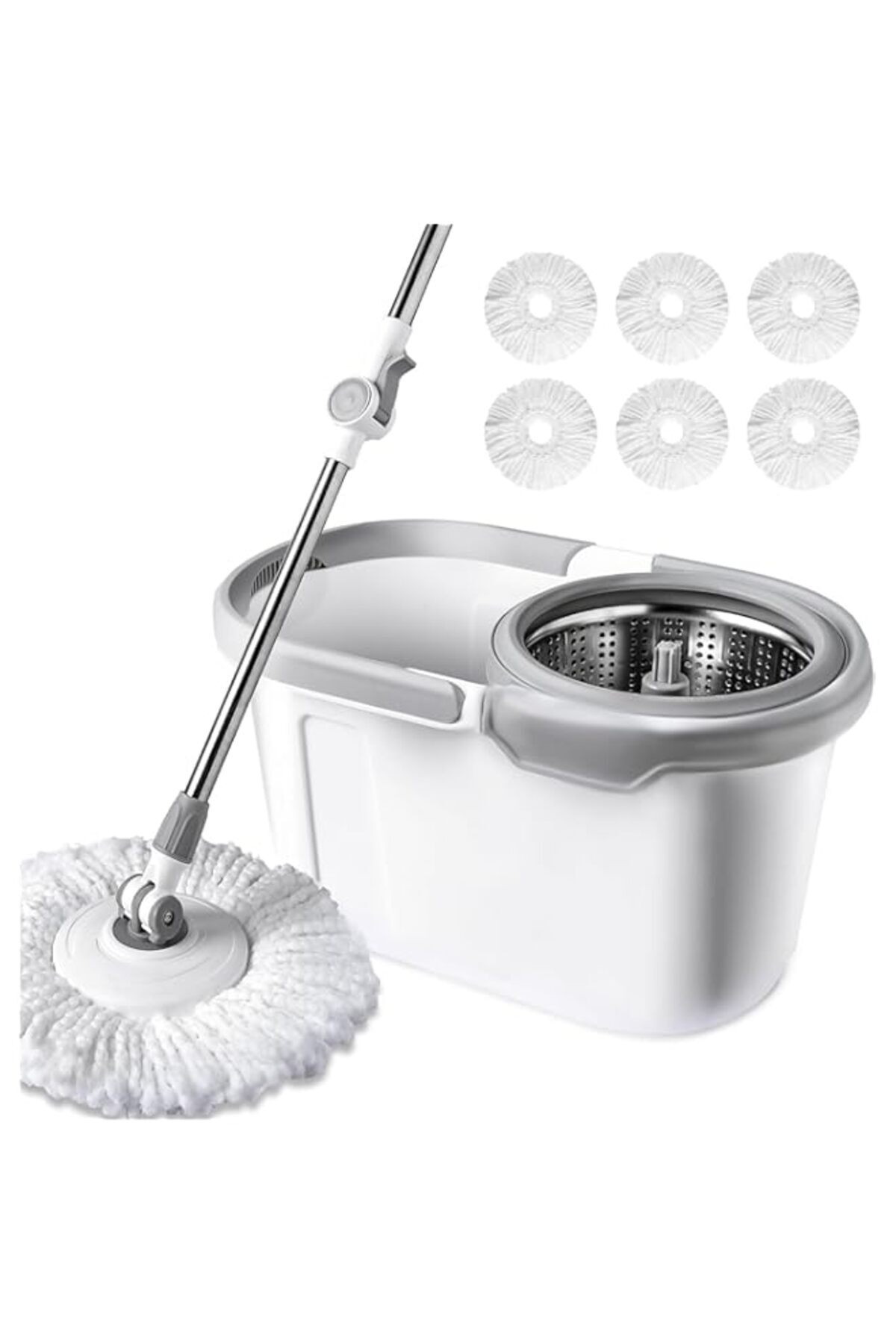 Generic-Lomeshow Spin Mop and Bucket with Set, Easy Wring Mop for Floor Cleaning with 6 Microfiber Replacem 1