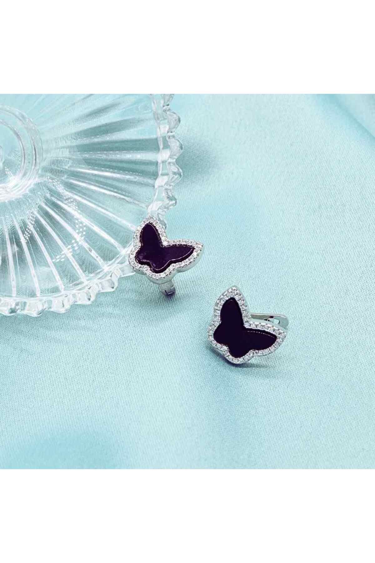 Bijuteria SORELLY-Cercei Argint Fluture cu Onix 4