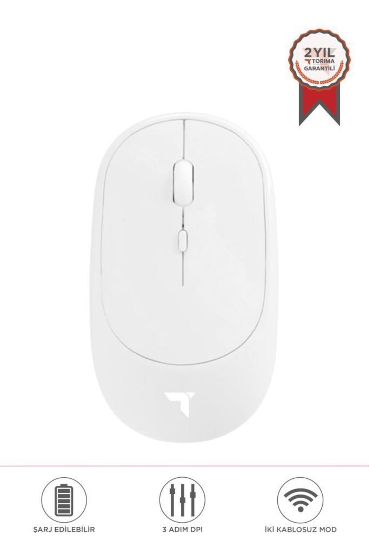 Torima TM-16 Beyaz Kablosuz Çift Modlu Sessiz Mouse Fare