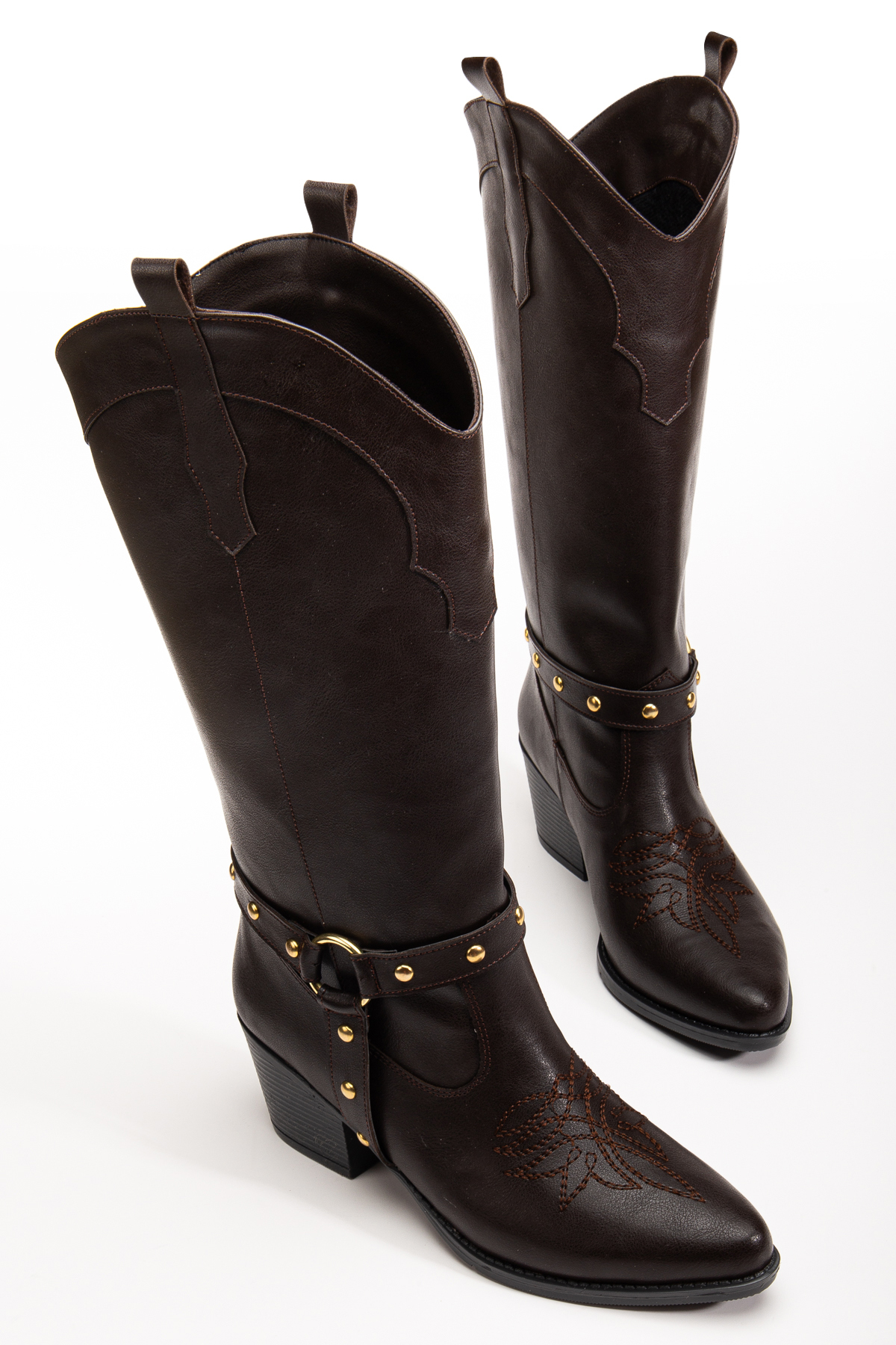 MS SUGAR SHOES  Kadın Trok detaylı Nakışlı Western Cowgirl Kovboy Çizme - Görsel 4