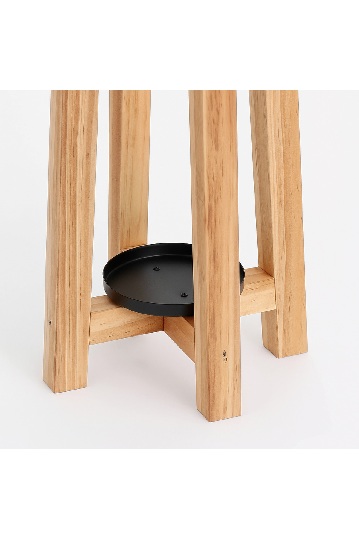 طقم شمعدان ناتشورال خشبي - معدن أسود