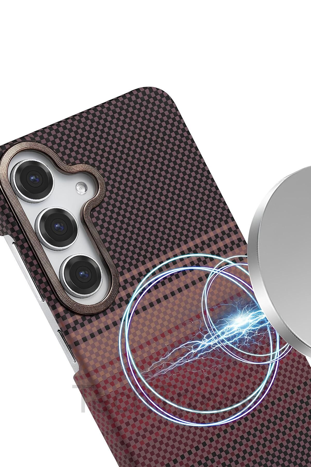 TechTrove-حافظة Apple iPhone 16 Pro Max منقوشة بالكربون وغطاء فاخر مزود بخاصية Magsafe 2