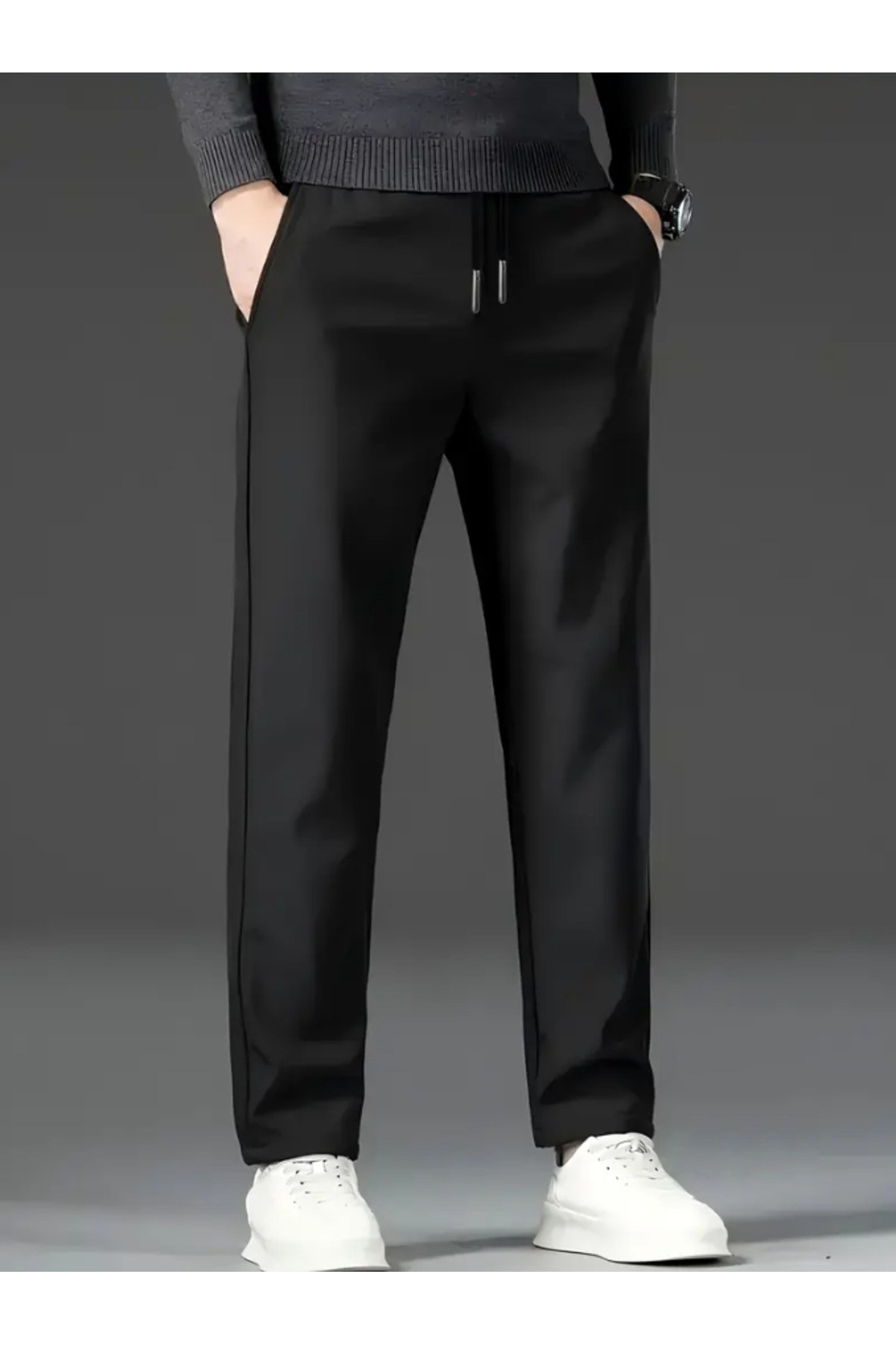 LOSSİA  Erkek Siyah Baggy Büyük Beden Bol Kesim Kaliteli Esnek Rahat Kumaş Eşofman Altıııııı dfghdfhYUS