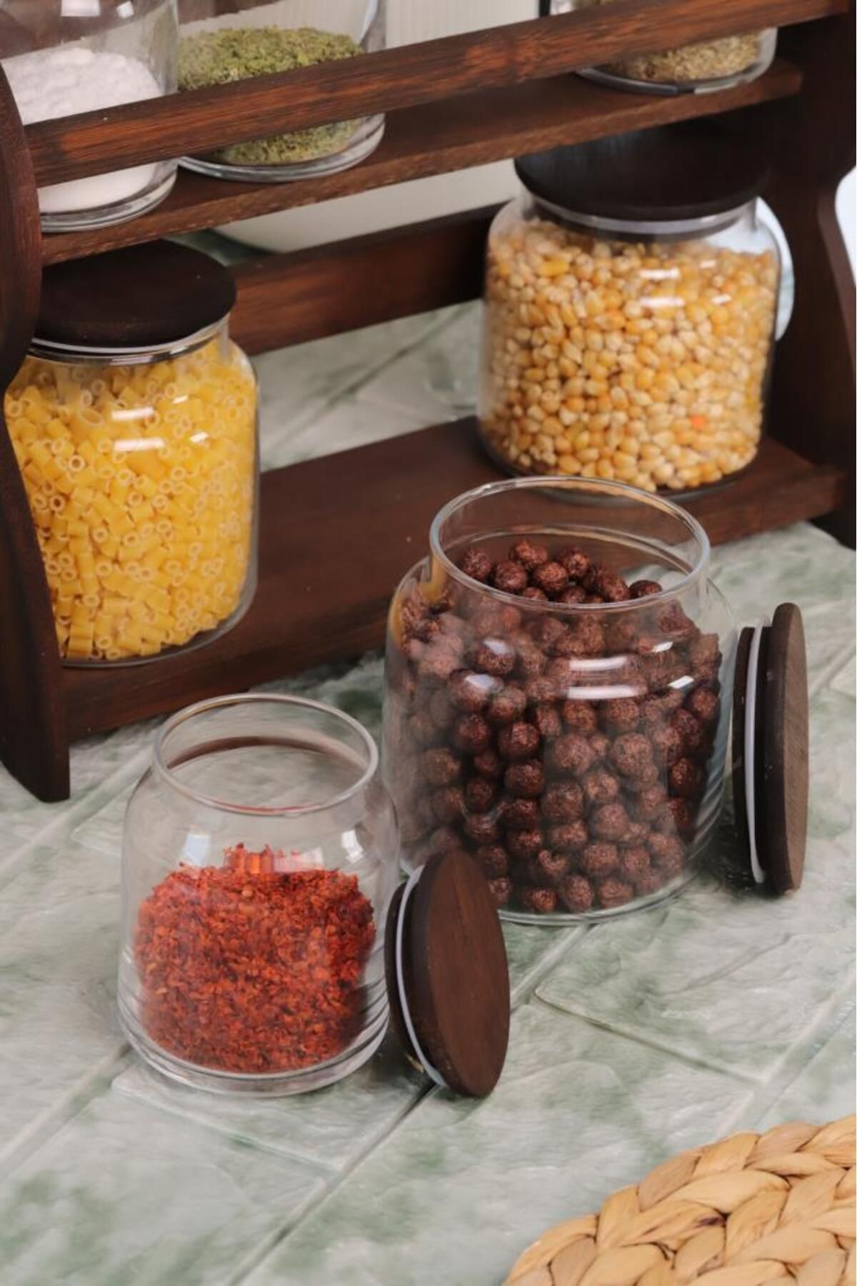 Bambum-Nero - Bench - 8 Piece 2 Tier Spice Rack Set with Stand 3