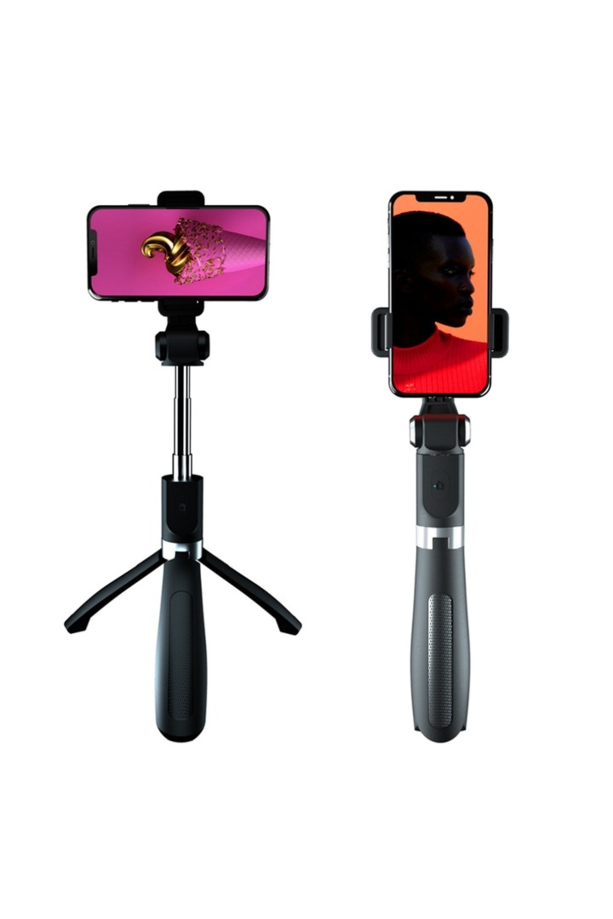 OEM-Selfie stick Bluetooth versatile, extendable to 68 cm, Black - compatible with iOS and Android 3