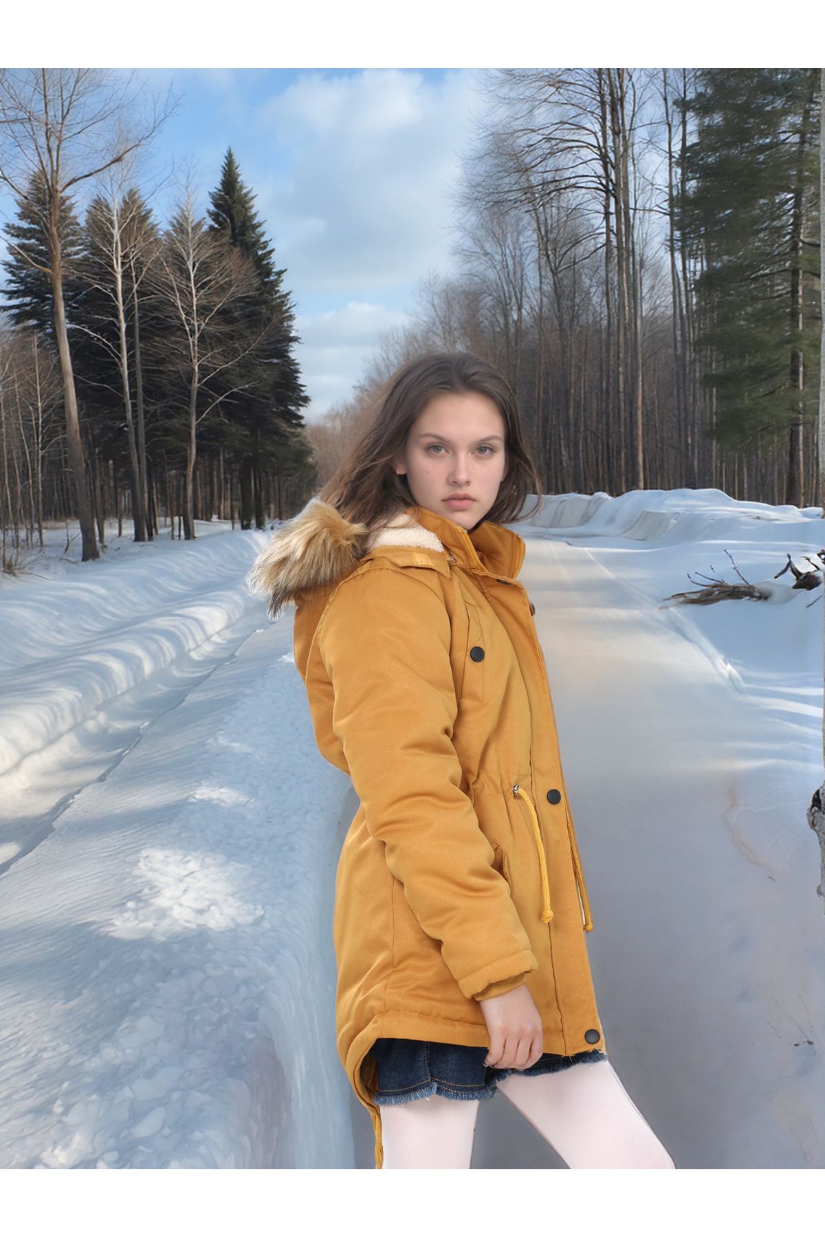 Joui Co-Waterproof Coat with Fur Inside, Hood and Zipper - Non-Deformable Winter Coat - Machine Washable 2