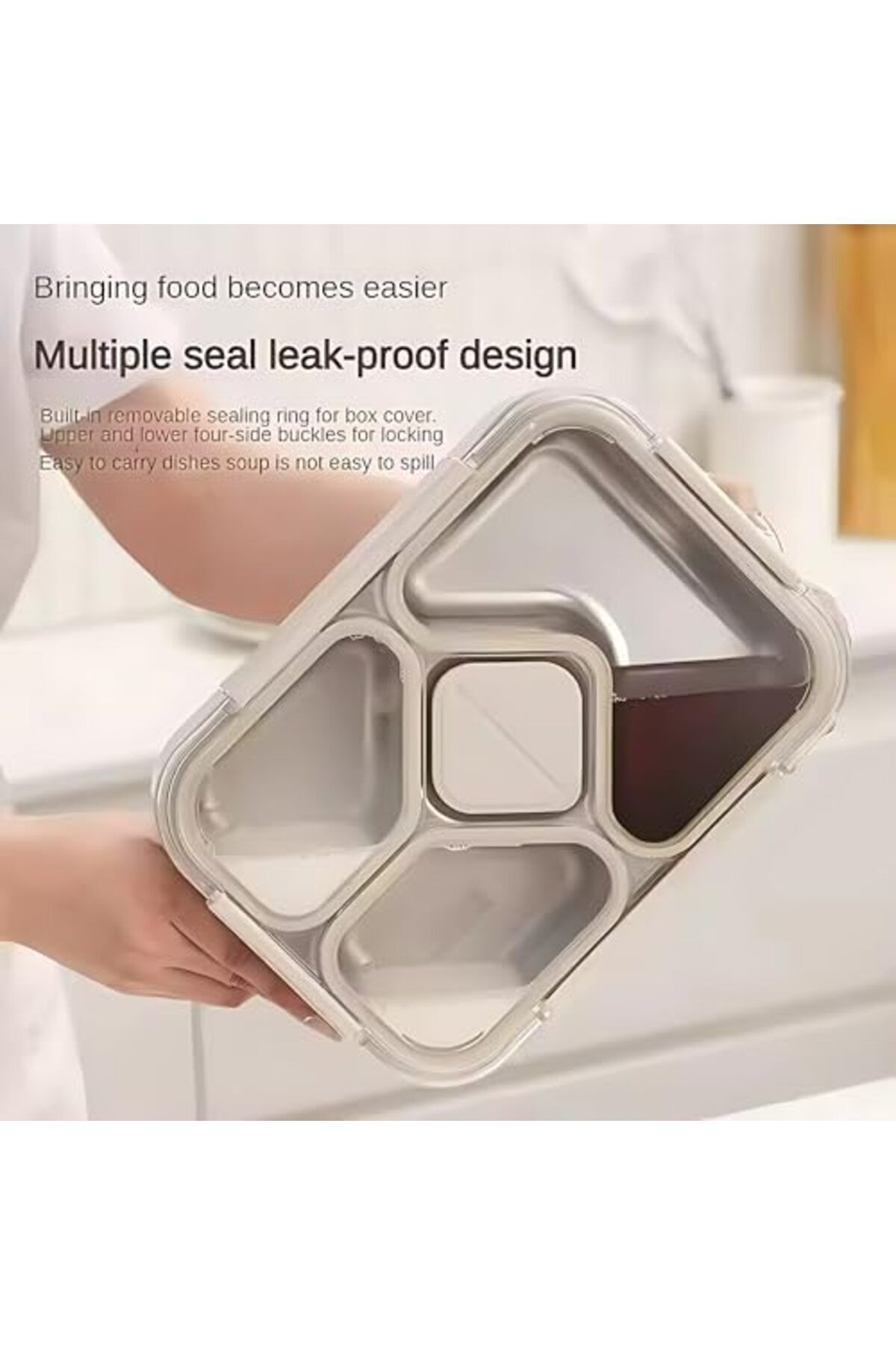 Twisoo-Stainless Steel Lunch Box – Stackable Food Container with Leak-Proof Seal, Waterproof Compa 4