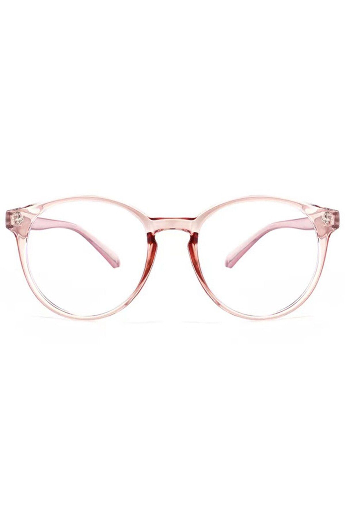 GERICOM-Glasses with transparent lenses, UV protection, without diopters, round shape, polycarbonate, brown 4