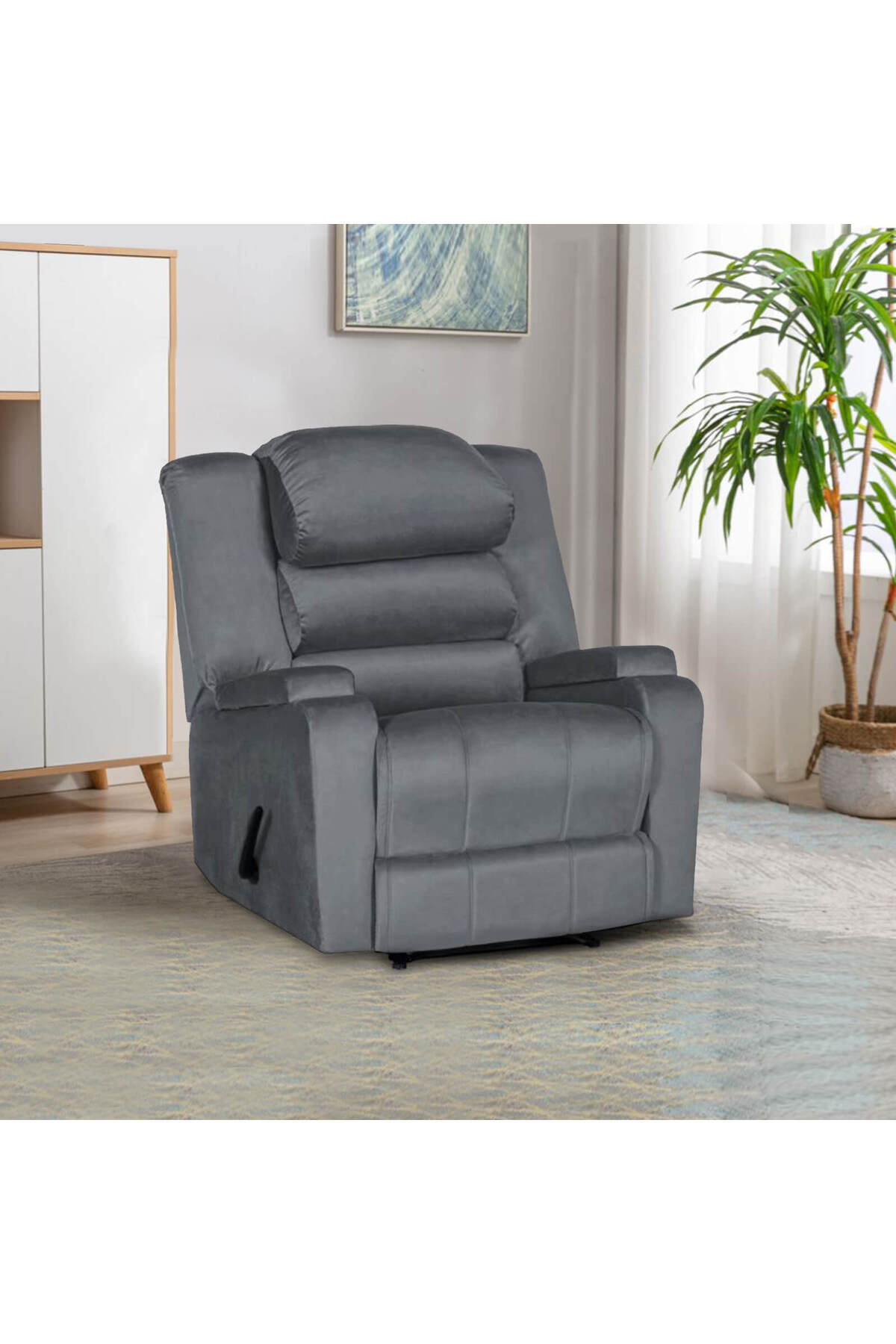 Lazy Vibes-Reflex Comfort - Practical Velvet Recliner Chair with Storage Box | Rocking 1