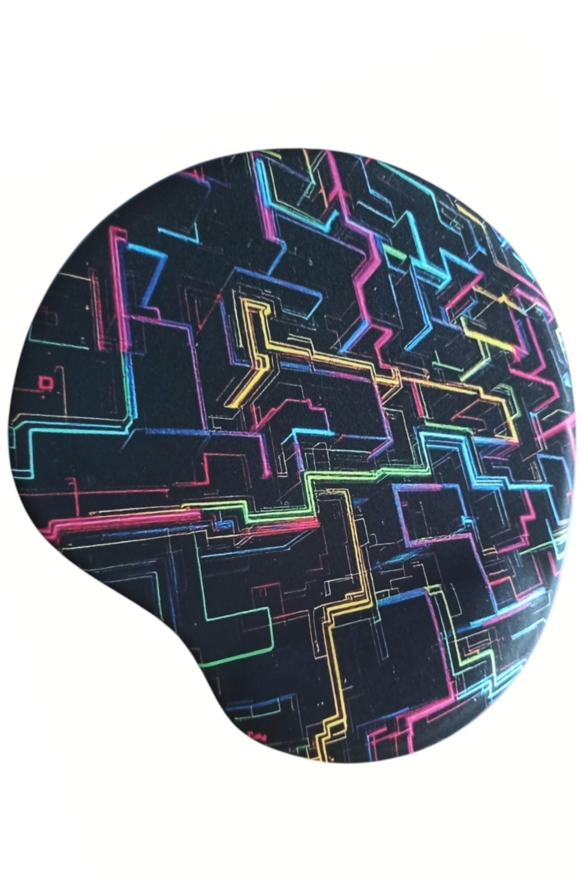 usin-Oval Maze Patterned Wrist Supported Anti-Slip Base Computer Notebook Mouse Pad - Mouse Pad 2