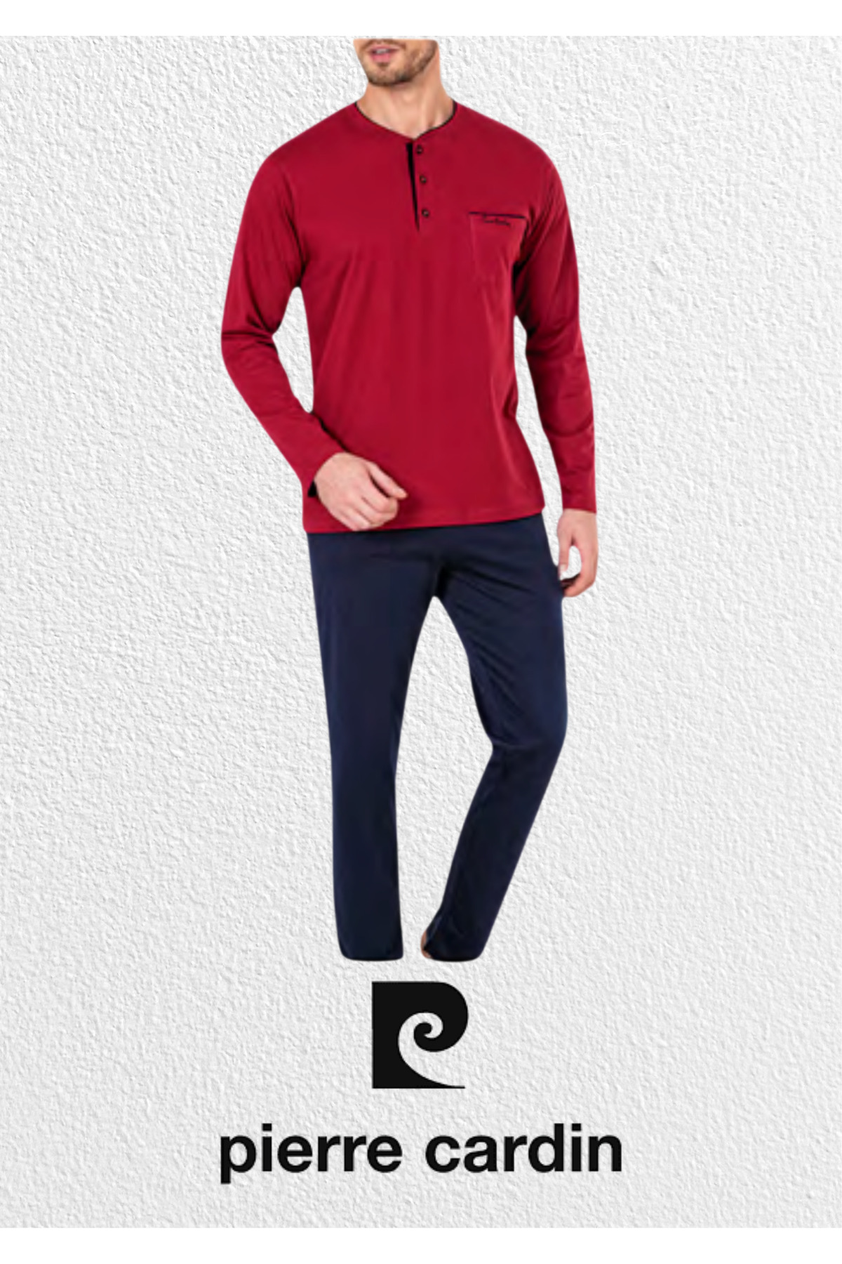 ست پیژامه و لباس خواب مردانه راسته فاق نرمال آستین بلند | پیر کاردین Pierre Cardin L1.PC.5605.002 - تصویر 3