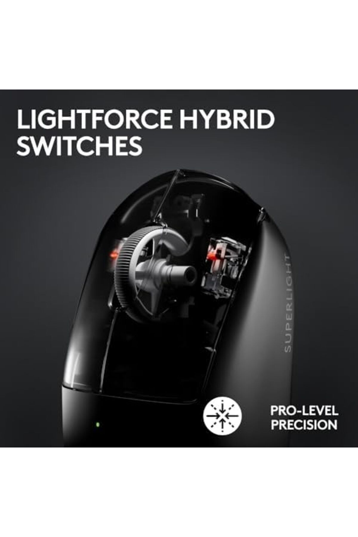 Logitech G-ماوس الألعاب اللاسلكي PRO X SUPERLIGHT 2 LIGHTSPEED، خفيف الوزن، مفتاح LIGHTFORCE الهجين 4