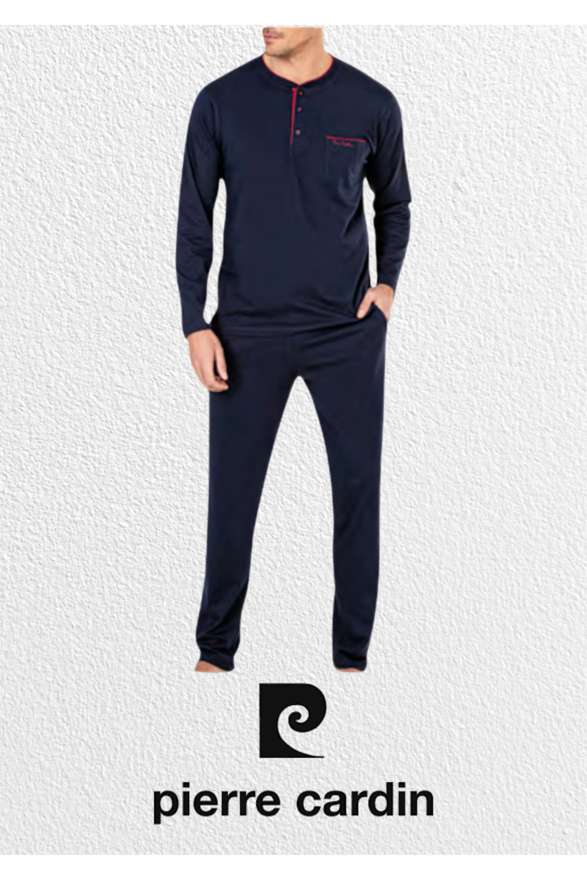 ست پیژامه و لباس خواب مردانه راسته فاق نرمال آستین بلند | پیر کاردین Pierre Cardin L1.PC.5605.002 - تصویر 3