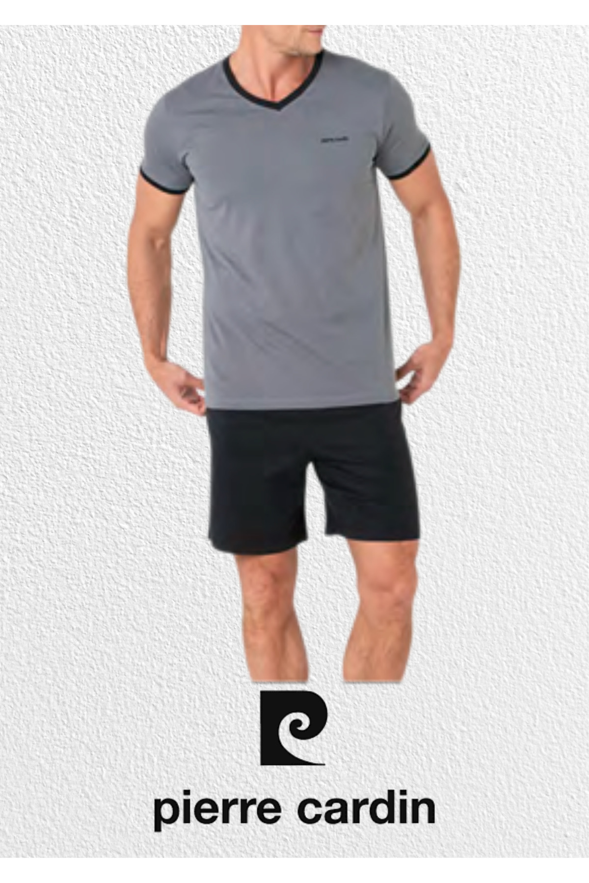 ست پیژامه و لباس خواب مردانه راسته فاق نرمال آستین کوتاه | پیر کاردین Pierre Cardin L1.PC.5640.291 - تصویر 5