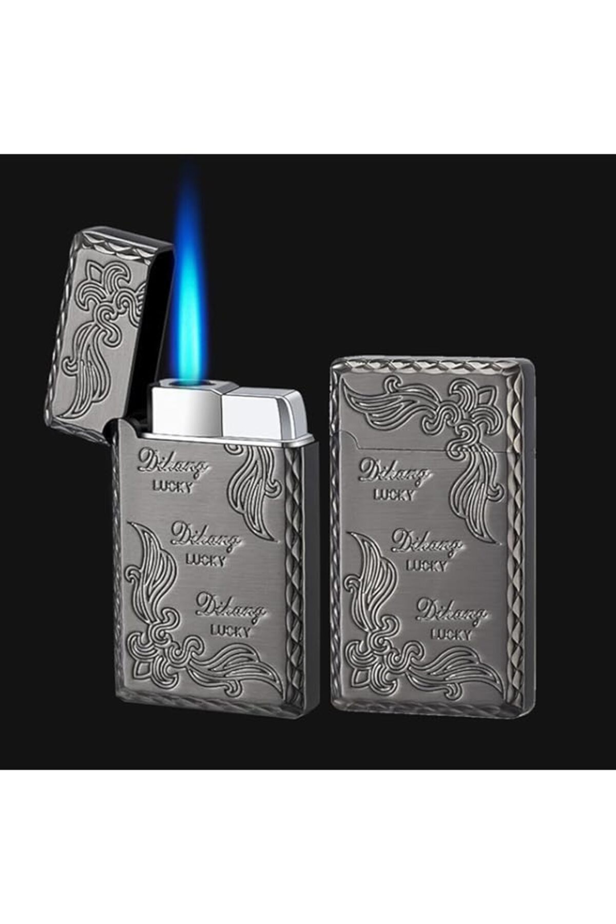 Generic-2 Pack Pocket Lighters with Refillable Adjustable Flame, Unique 3D Engraved Design (Butane Not Incl 1