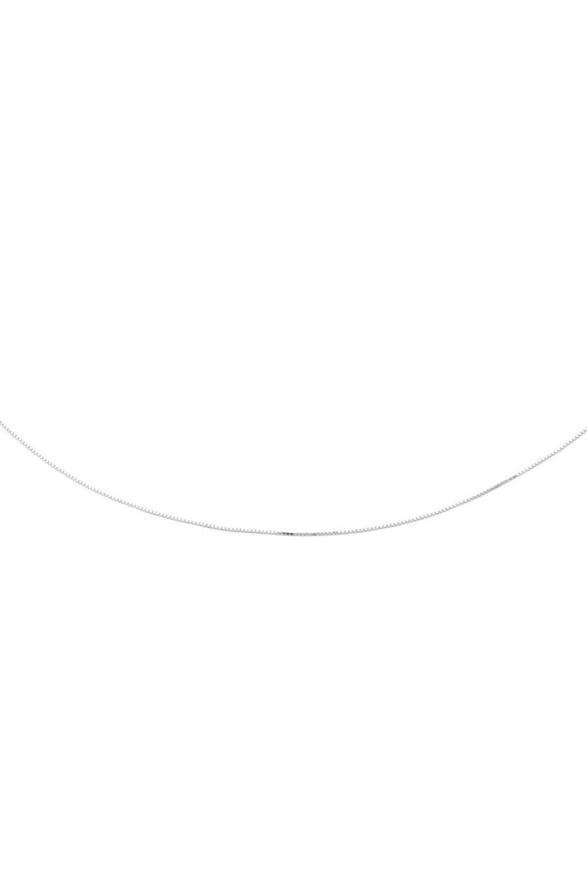 Bijuteria SORELLY-Lant Aur Alb 14k Cubic Box Link 1 mm 45 cm 2
