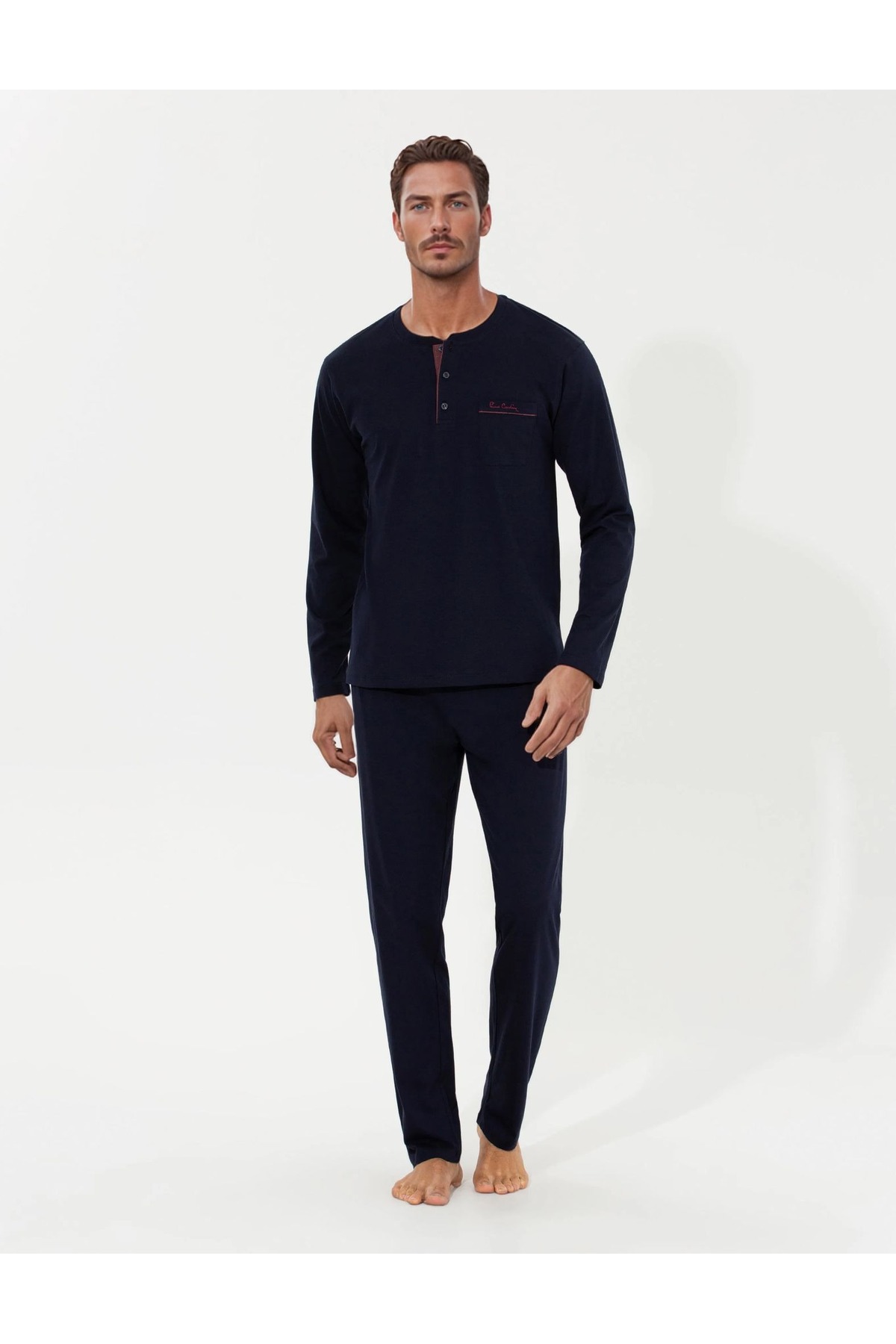 ست پیژامه و لباس خواب مردانه راسته فاق نرمال آستین بلند | پیر کاردین Pierre Cardin 6PQI5EKR6RKE5.3L - تصویر 2