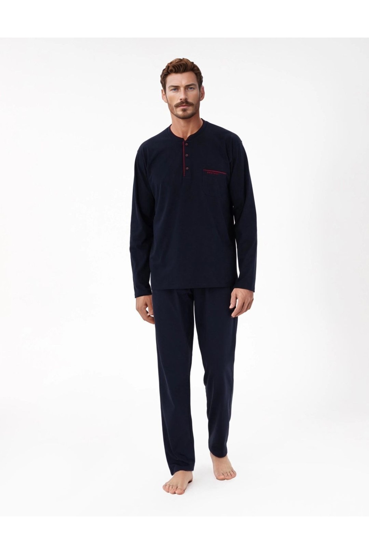 ست پیژامه مردانه راسته فاق نرمال آستین بلند | پیر کاردین Pierre Cardin 3SQ1EK1KT1.5.L - تصویر 5