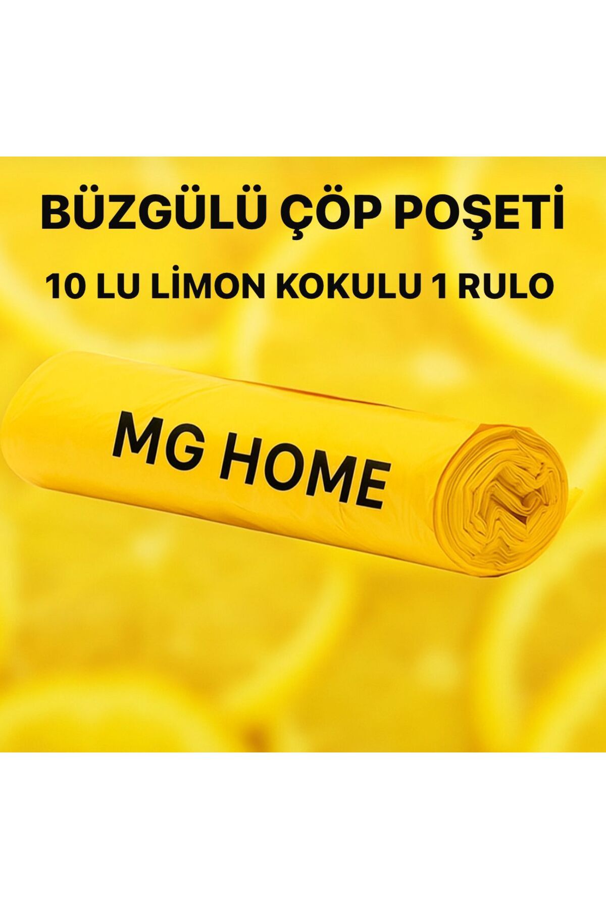 MG HOME-1 Roll 1X10 Drawstring Garbage Bag Large 65X70 60 Lt Drawstring Garbage Bag Lemon Scented Garbage Bag 1