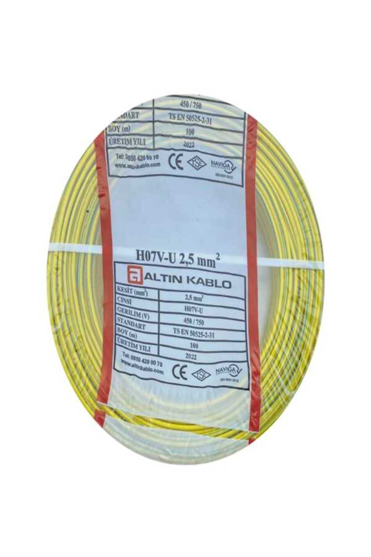 Altın Kablo 2.5 mm NYA SARI KABLO HO7V-U 100Metre