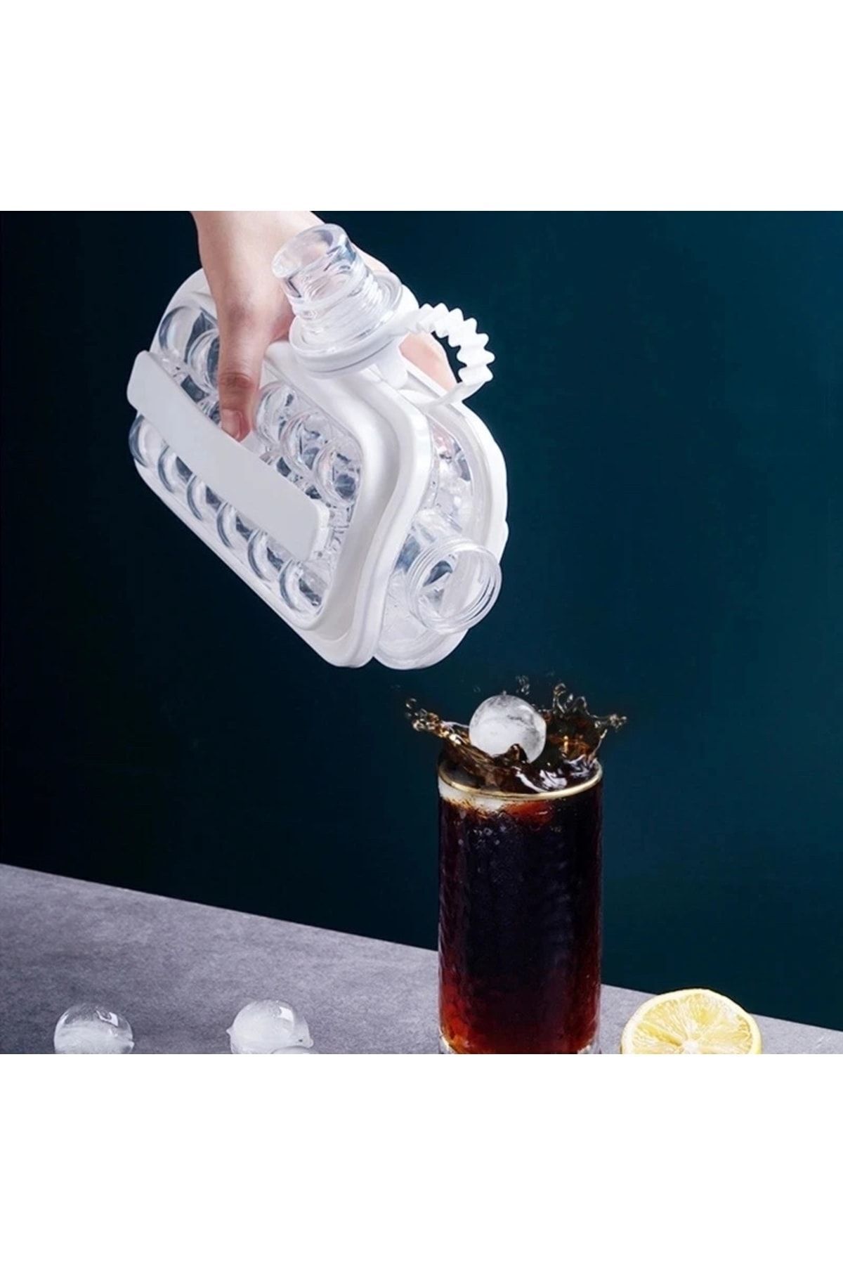 MİMOZA PARK-Portable Square Shape Ice Mold or Beverage Bottle 2 in 1 Ice Mold Maker Water Bottle Presentation Ice Tray 4