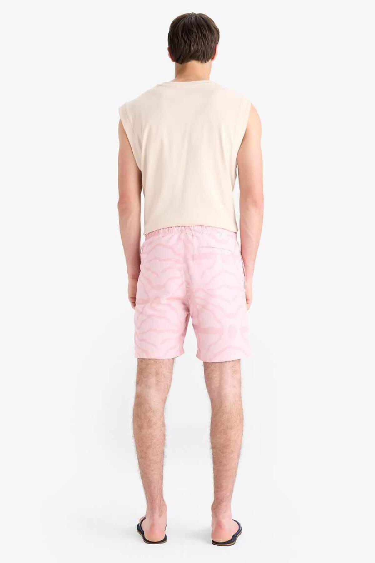 DeFacto-New Season Regular Fit Patterned Mesh Lined Short Length Swim Shorts 5
