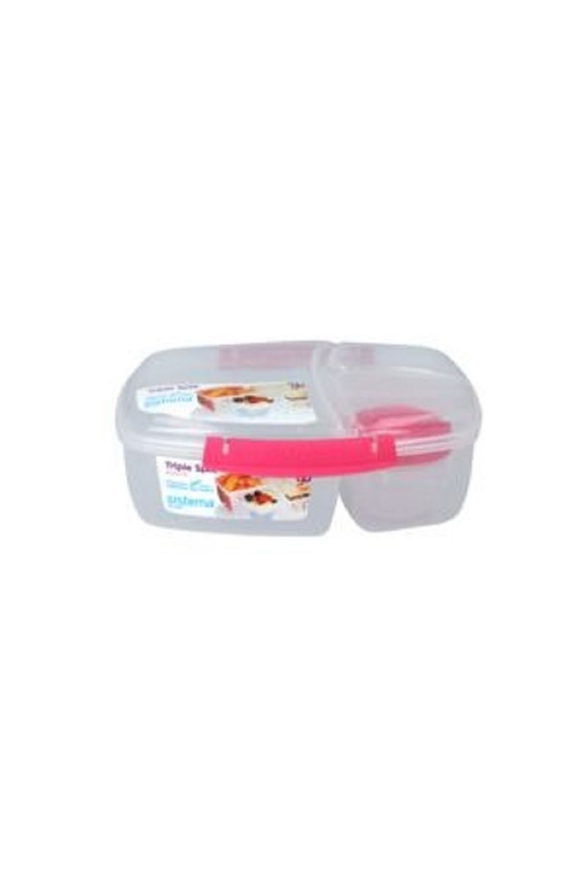 Sistema-To Go Triple Split Lunch Box with Yogurt Pot Clear – 2L 1