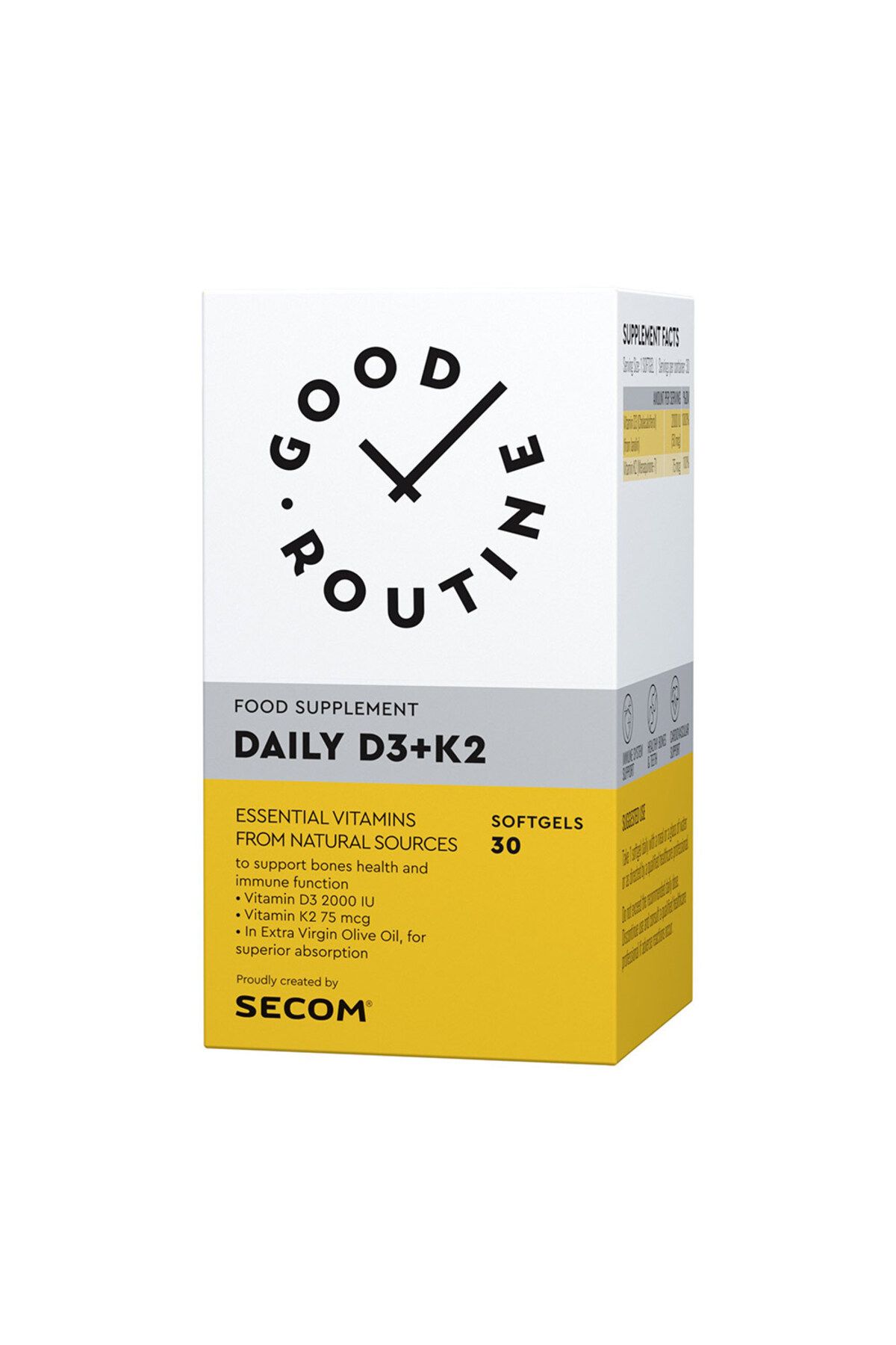 Good Routine-Rutina zilnică de vitamina D3 + K2, 30 capsule pentru mine, Secom 1