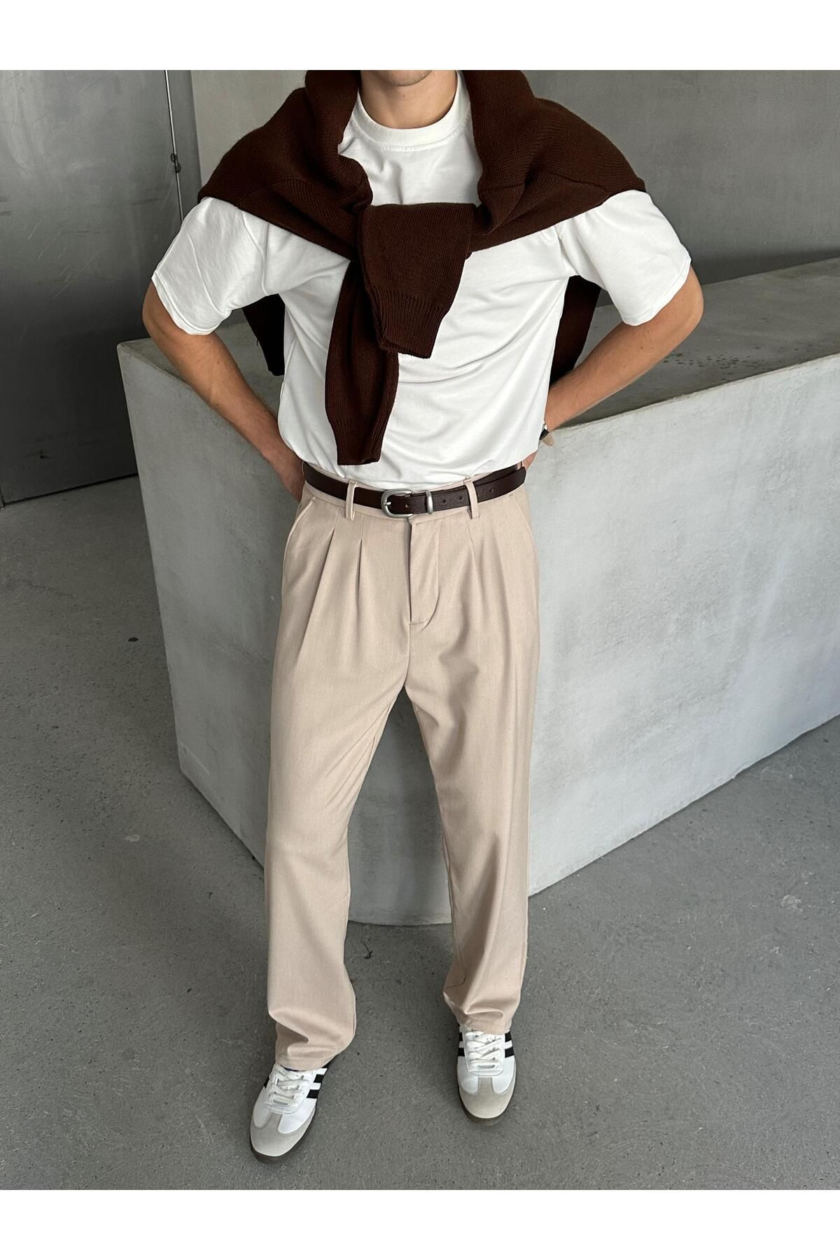 wamoss 2025 Pileli Rahat Vintage Classic Bol Paça Baggy Pantolon Pl12 görsel 2