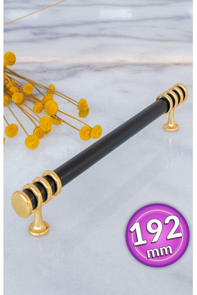SHAYMA SİYAH GOLD METAL KULP 192 MM MOBİLYA KULPU,DOLAP KULPU,MUTFAK DOLAP KU...