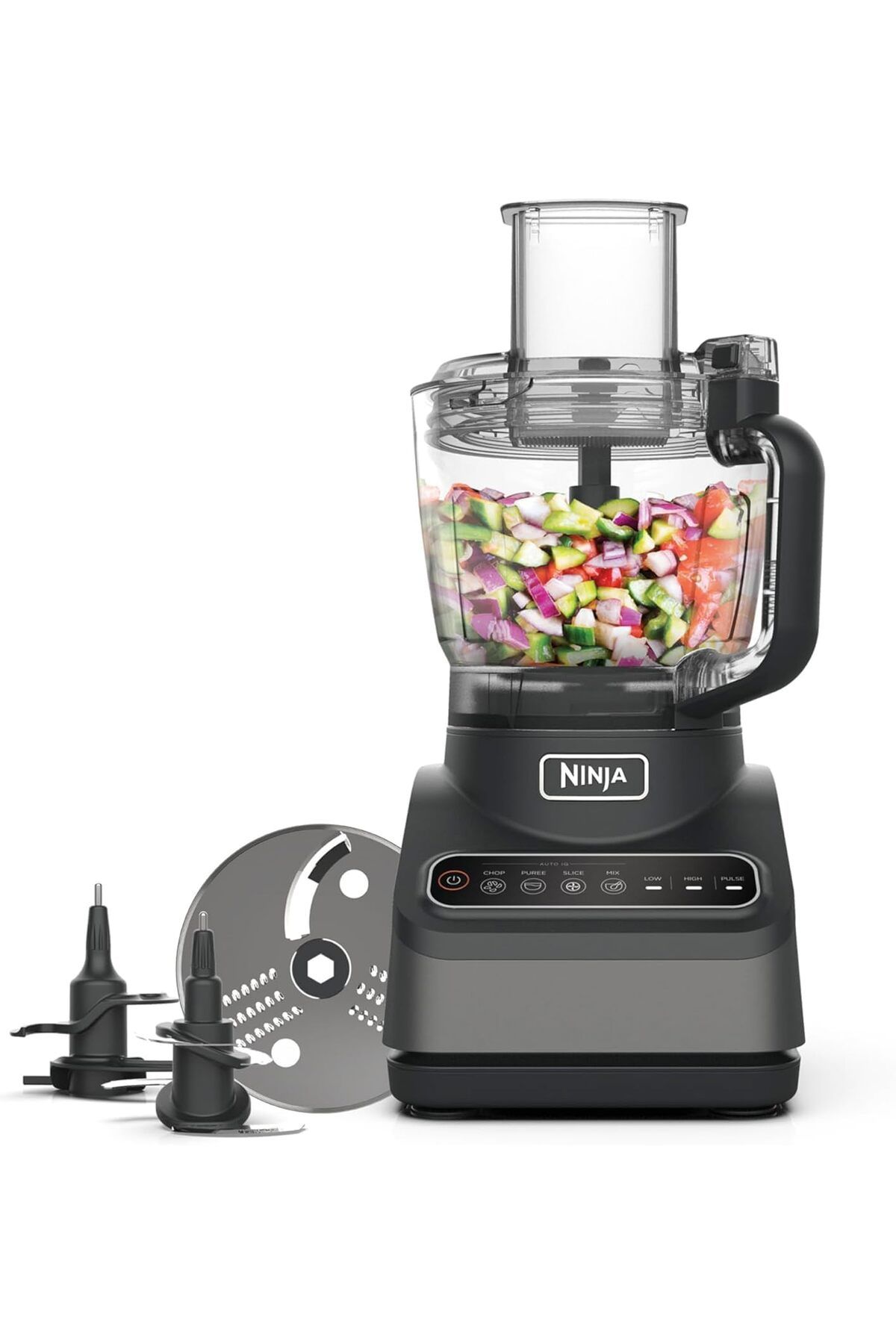 NINJA-Food Processor with 4 Automatic Programs; Chop, Puree, Slice, Mix, and 3 Manual Speeds, 2.1L B 1