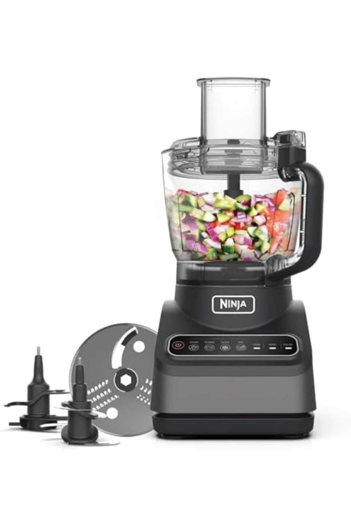NINJA-Food Processor with 4 Automatic Programs; Chop, Puree, Slice, Mix, and 3 Manual Speeds, 2.1L B 2