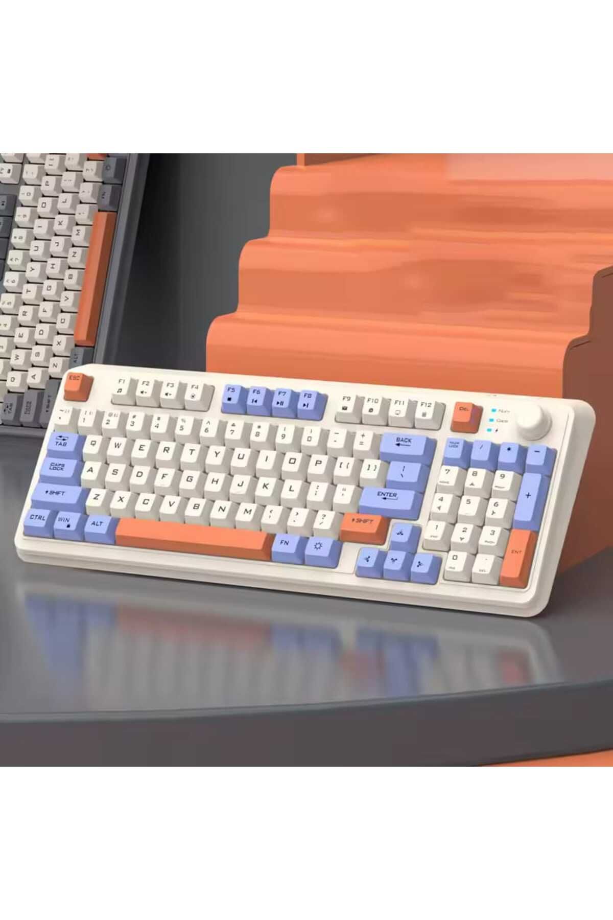 Microdigit-Rechargeable 2.4G Wireless Keyboard, Bluetooth 5.0, RGB Lighting with Rotating Volume Button 5