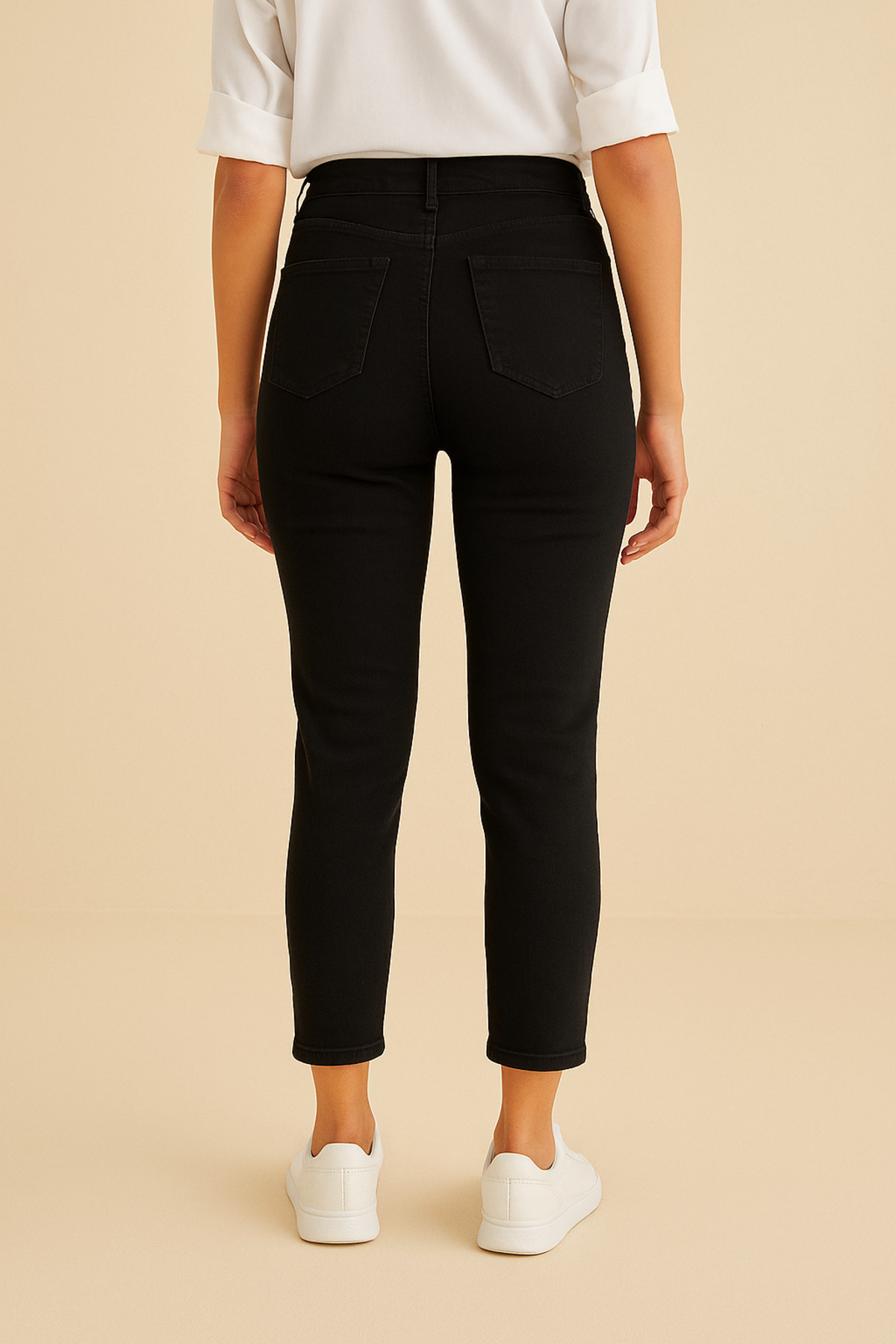 DELDNM Tin Siyah Kadın Süper Skinny Fit Esnek Likralı Yüksek Bel Denim Jean Kot Pantolon görsel 4