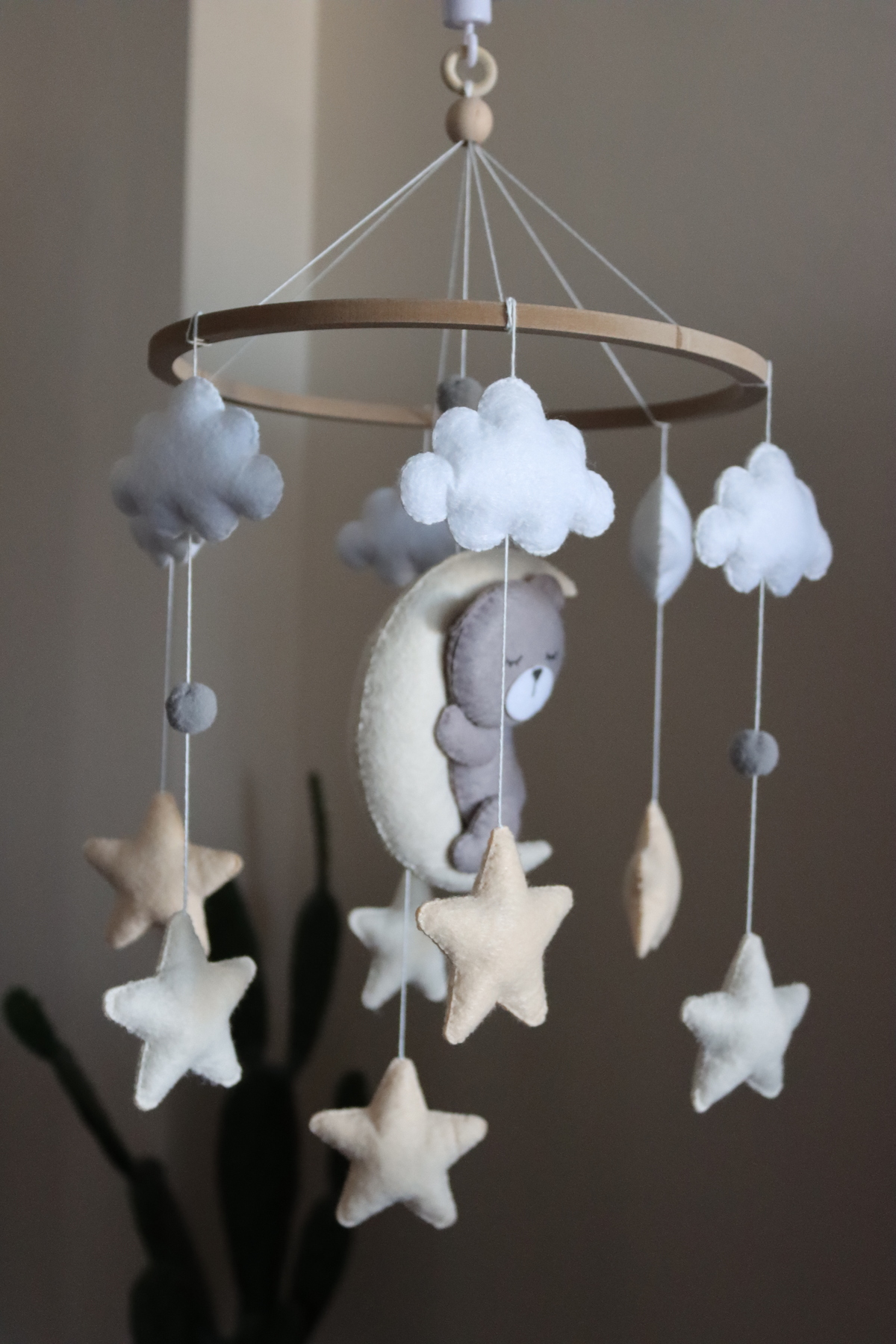 Asilbebe Gri Ayıcıklı Müzikli Bebek Dönencesi fotoğrafı 3 (önizleme)