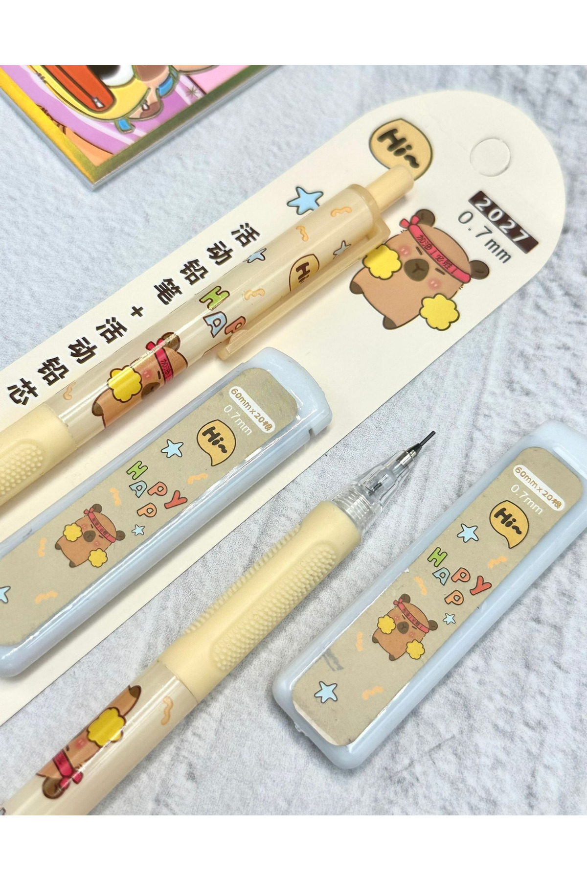 ZeCo Collection-Versatile Pencil with Cute Capybara Pattern and 0.7 mm Tip 6